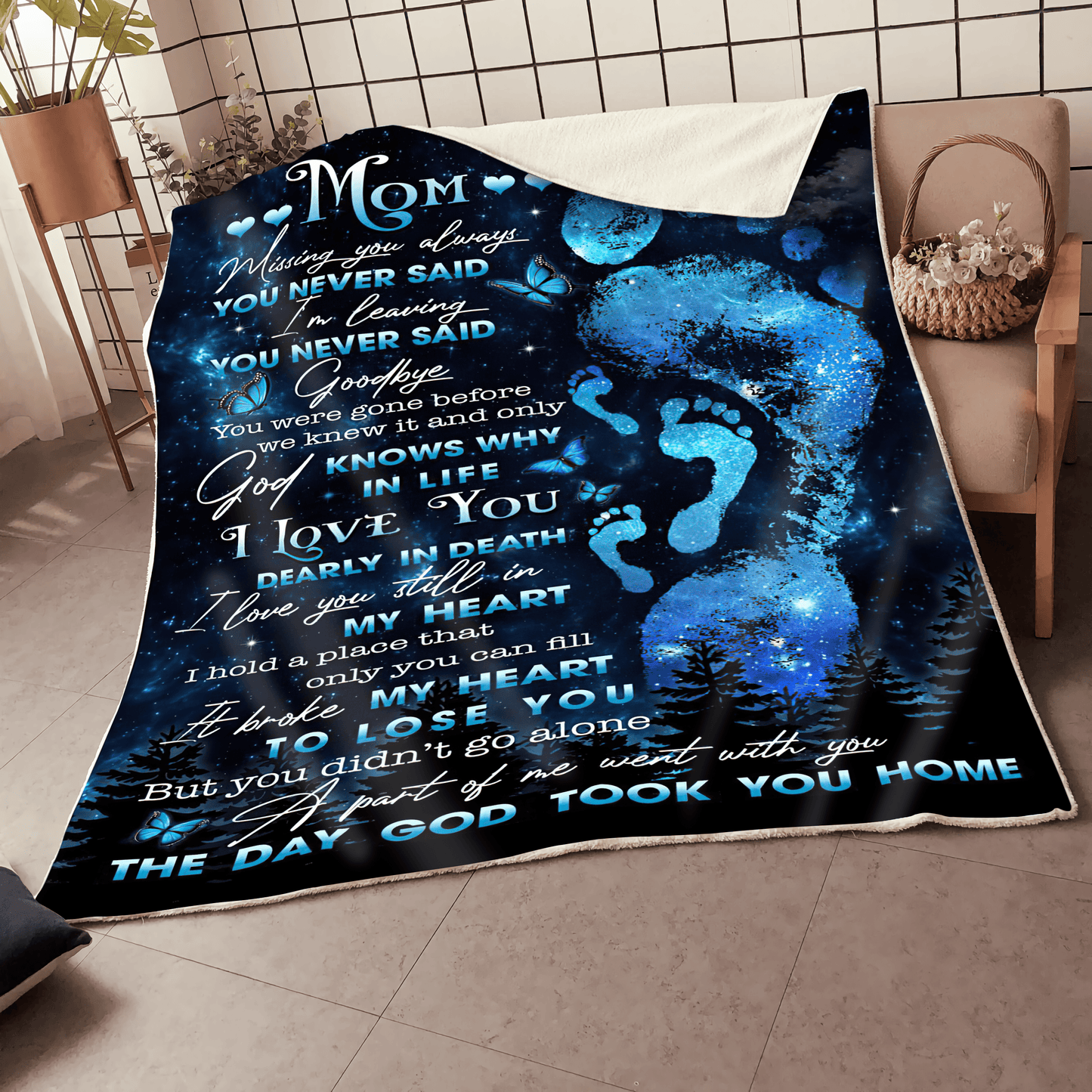 The Day God Took My Mom Blanket Memorial Gifts