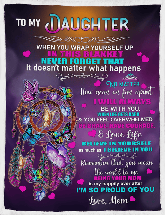 To My Daughter Butterfly Blanket