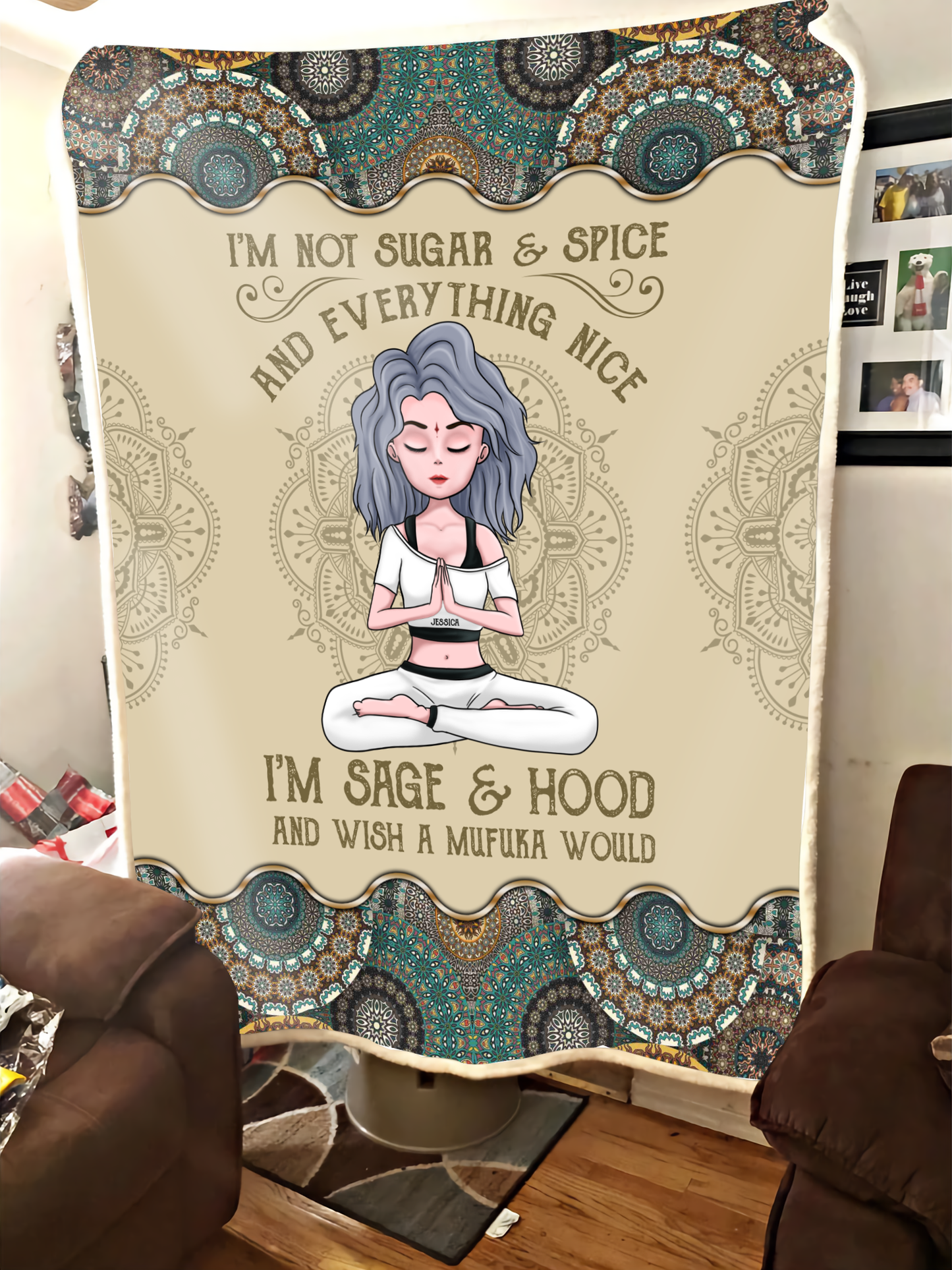 Wish A Mufuka Would - Personalized Blanket - Birthday Gift For Yoga Lover