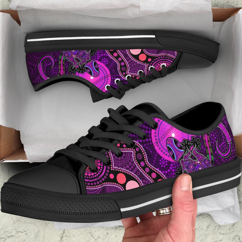 Aboriginal shoes Indigenous Purple The Lizard and The Sun Low Top Shoes