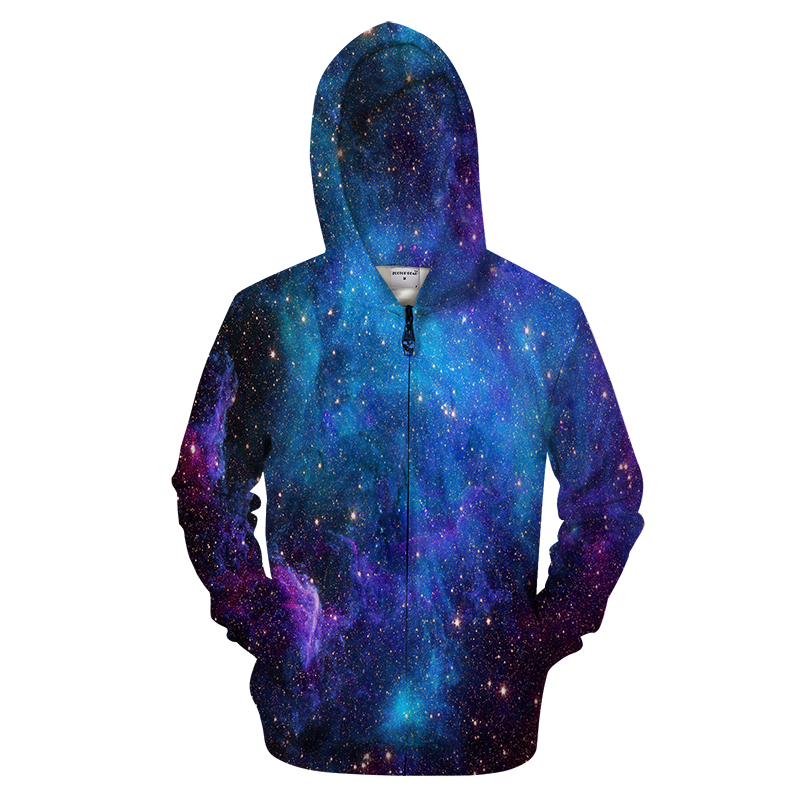 3D AOP Blue Glaxy-Apparel-6teenth World-Zip-up Hoodie-S-Vibe Cosy™