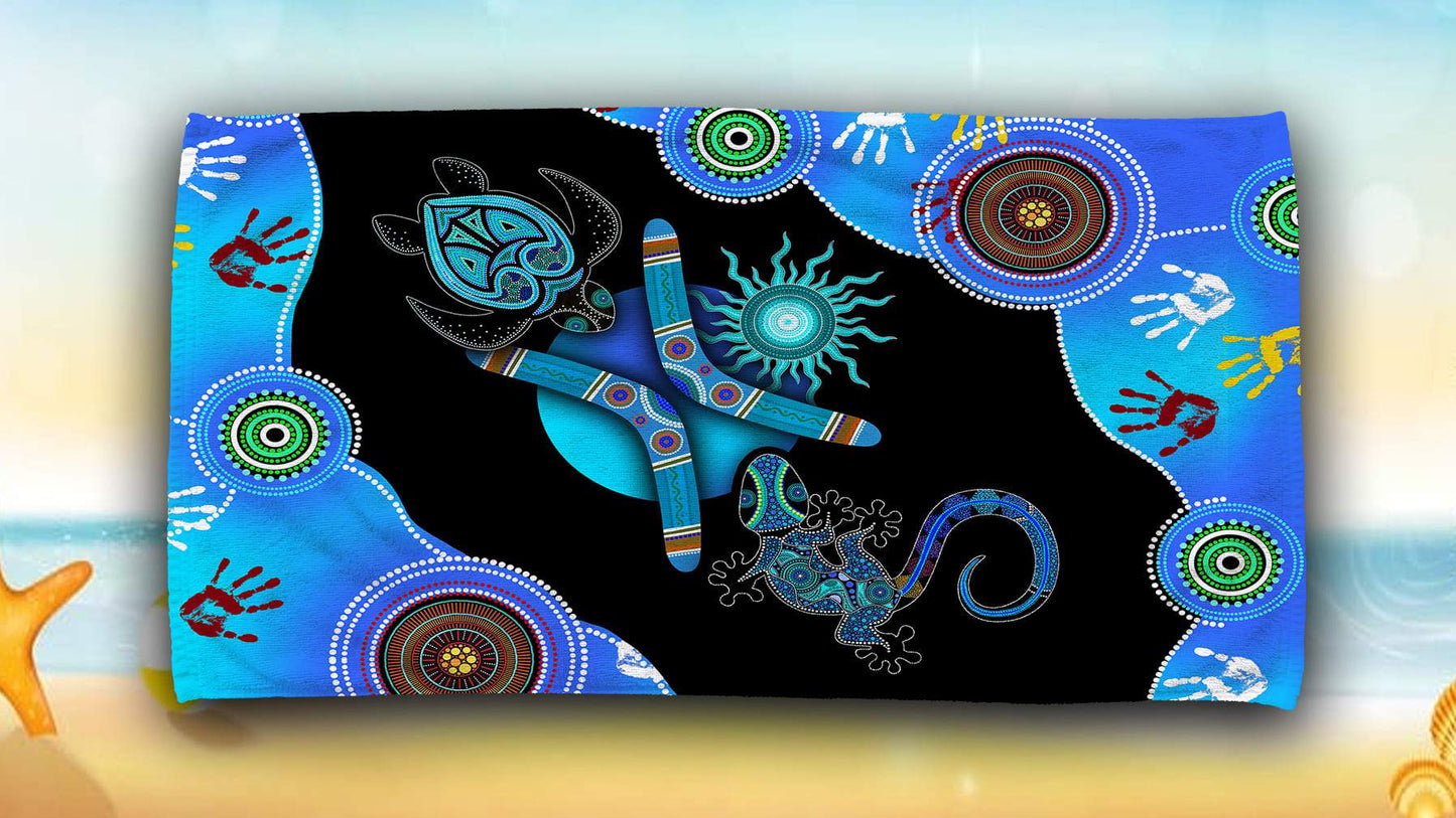 Aboriginal Naidoc Week 2021 Blue Beach Towel