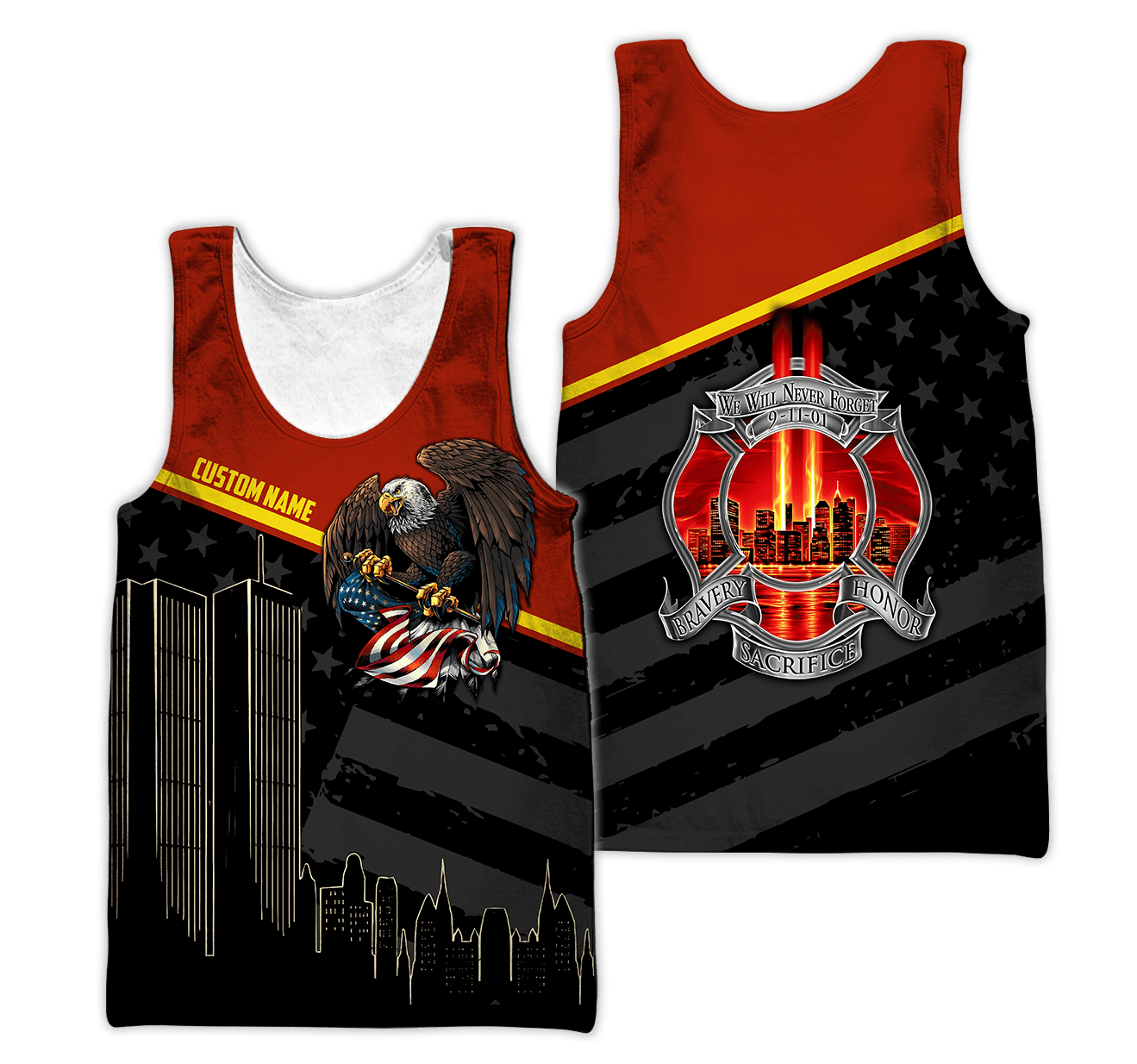 Customize Name Firefighter 3D All Over Printed Unisex Shirts