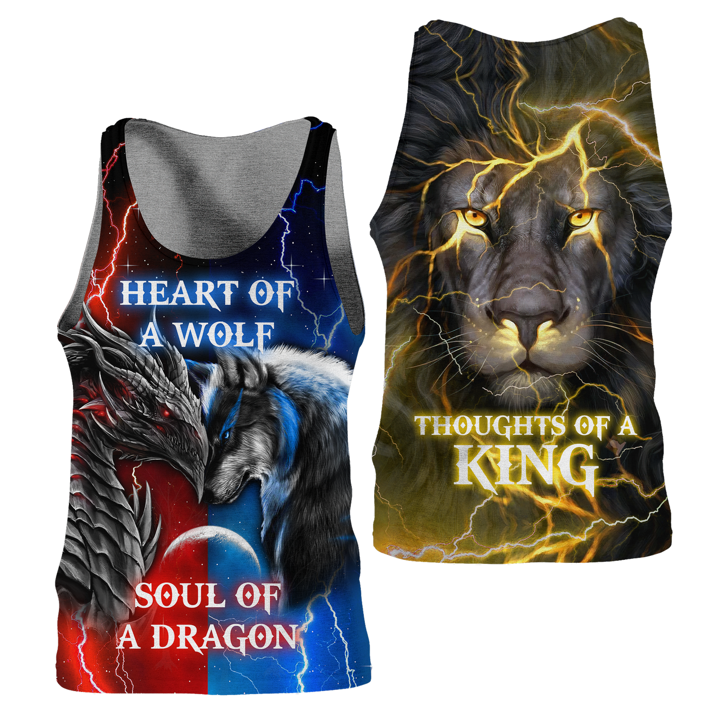 The Power Of Three Souls Dragon Wolf Lion 3D All Over Printed Unisex Shirts