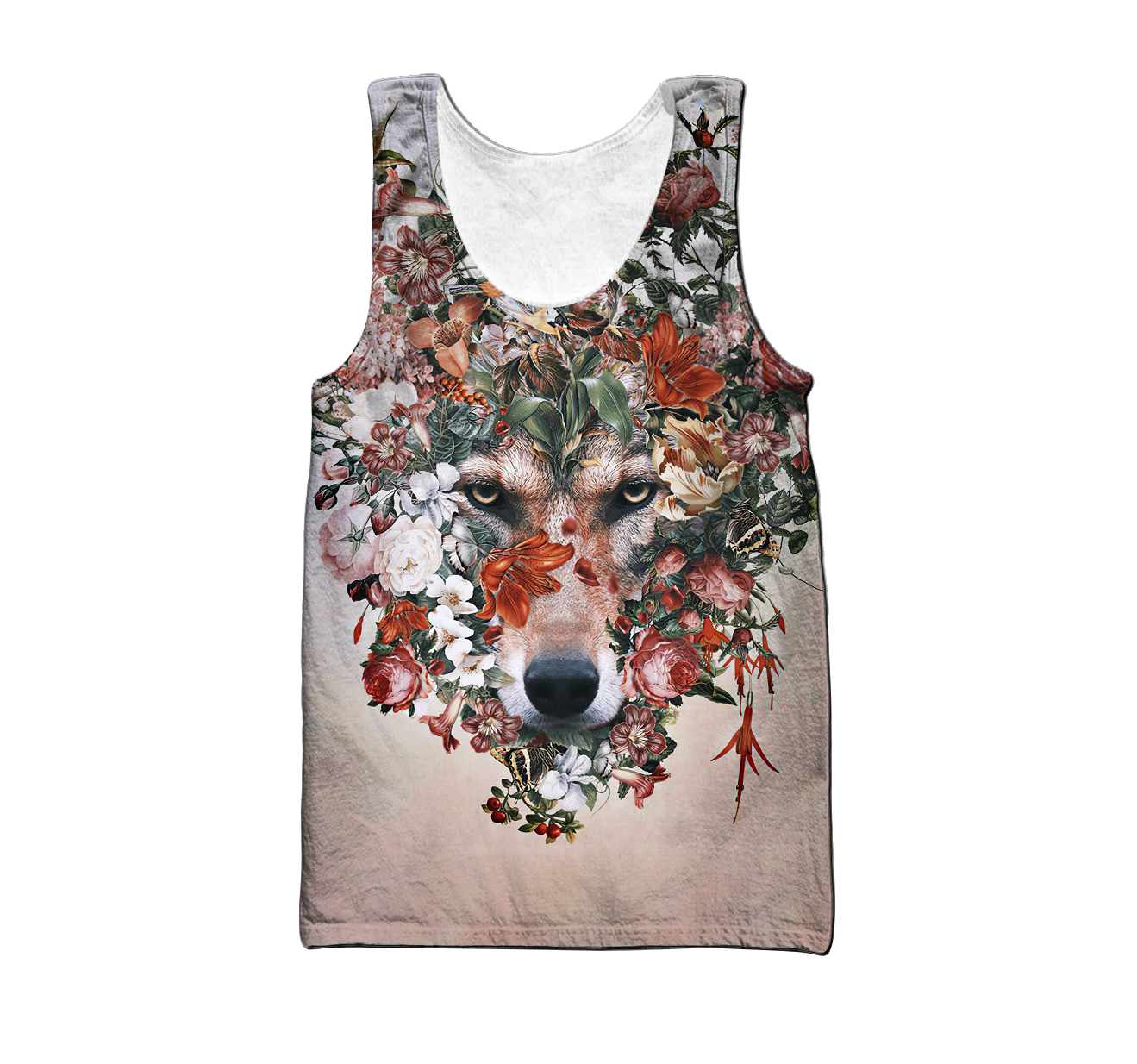 Wolf Floral 3D All Over Printed Unisex Deluxe Hoodie ML