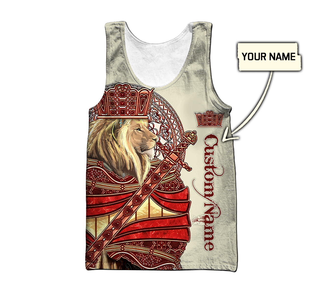 Summer Collection - Customized Name King Lion 3D All Over Printed Unisex Shirts