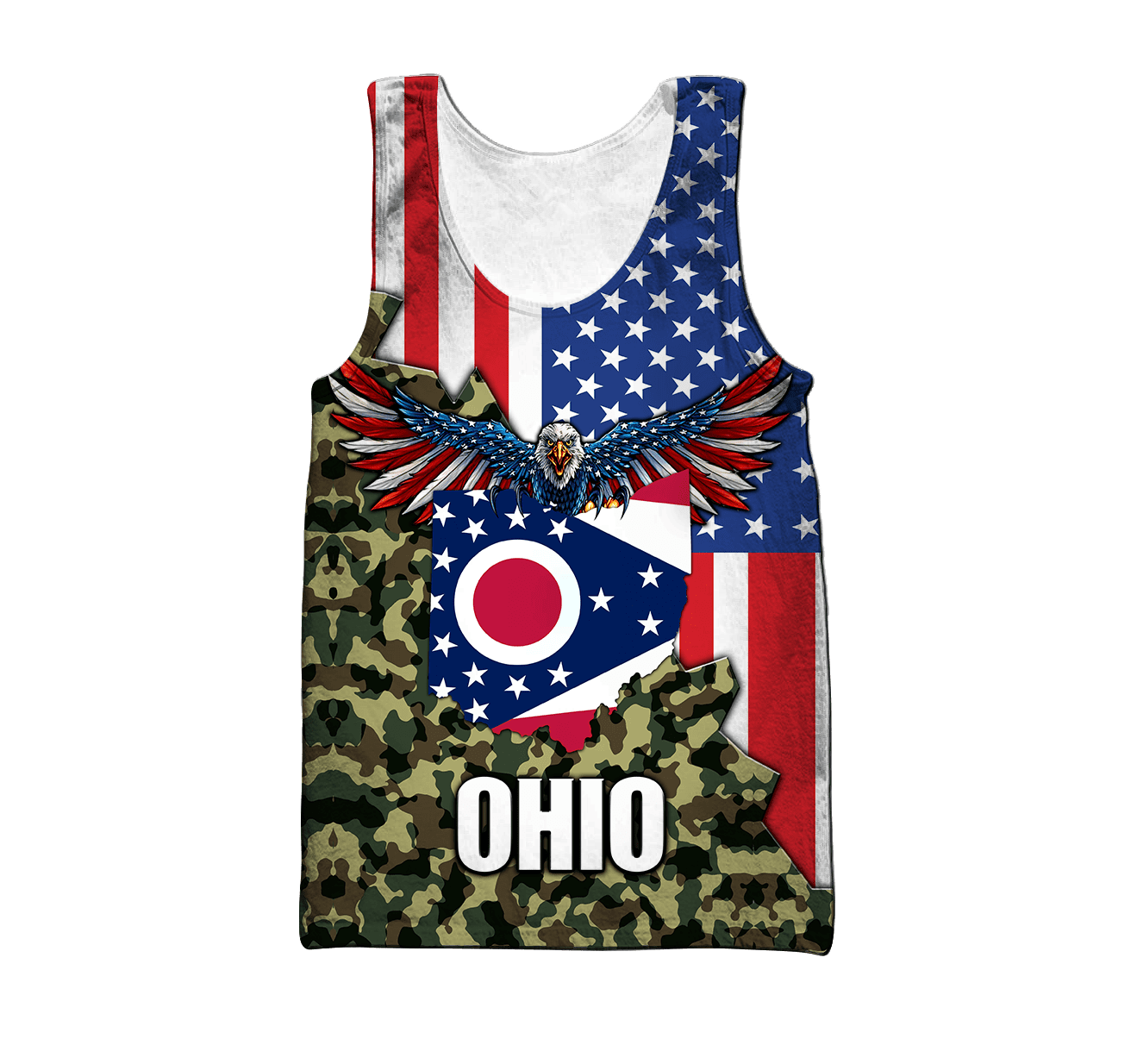 American Ohio Personalize 3D Over Printed Unisex Deluxe Hoodie ML