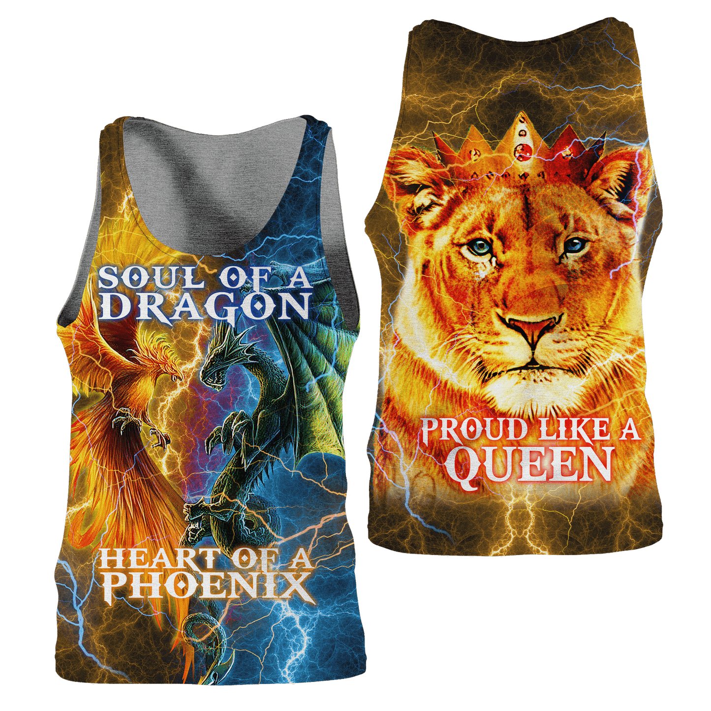 The Power Of Three Souls Dragon Phoenix Lion 3D All Over Printed Unisex Shirts