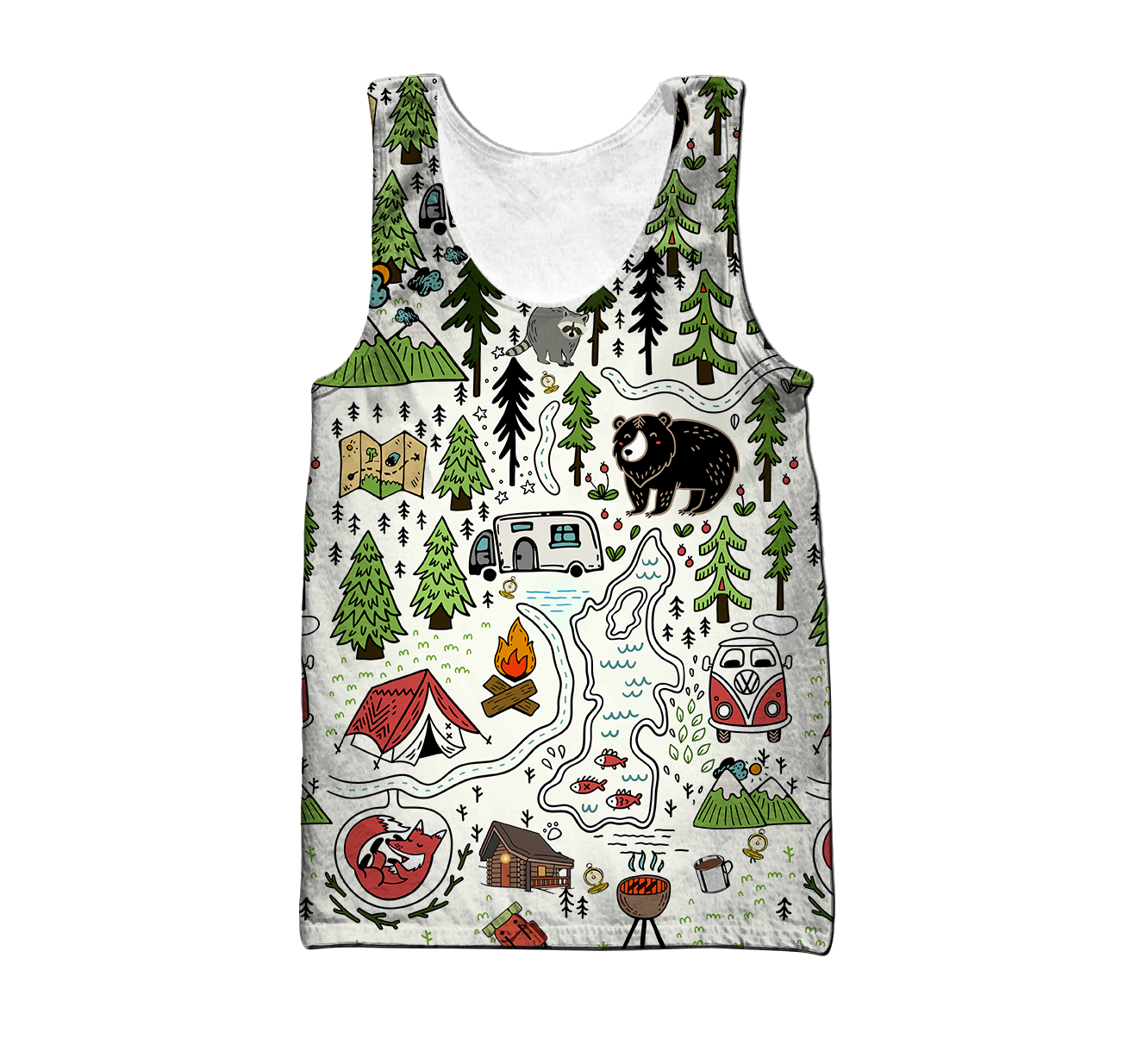 Camping 3D All Over Printed Unisex Shirts Camp Maps