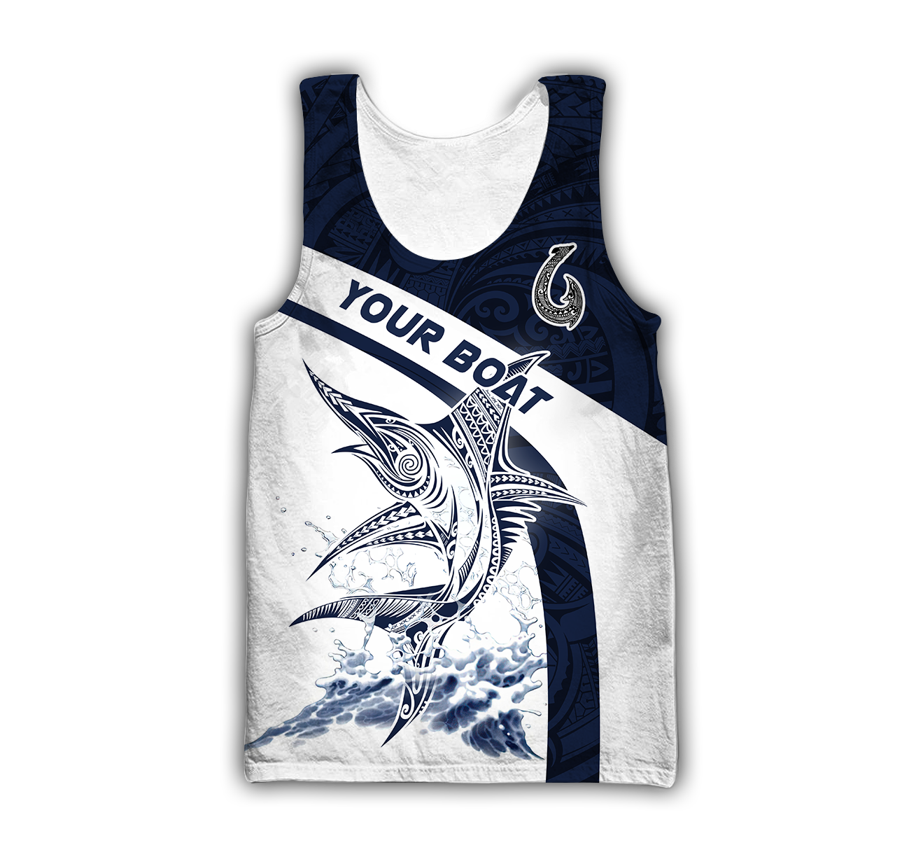 Amazing Polynesian Marlin Billfish Fishing Personalized Unisex Hoodie ML