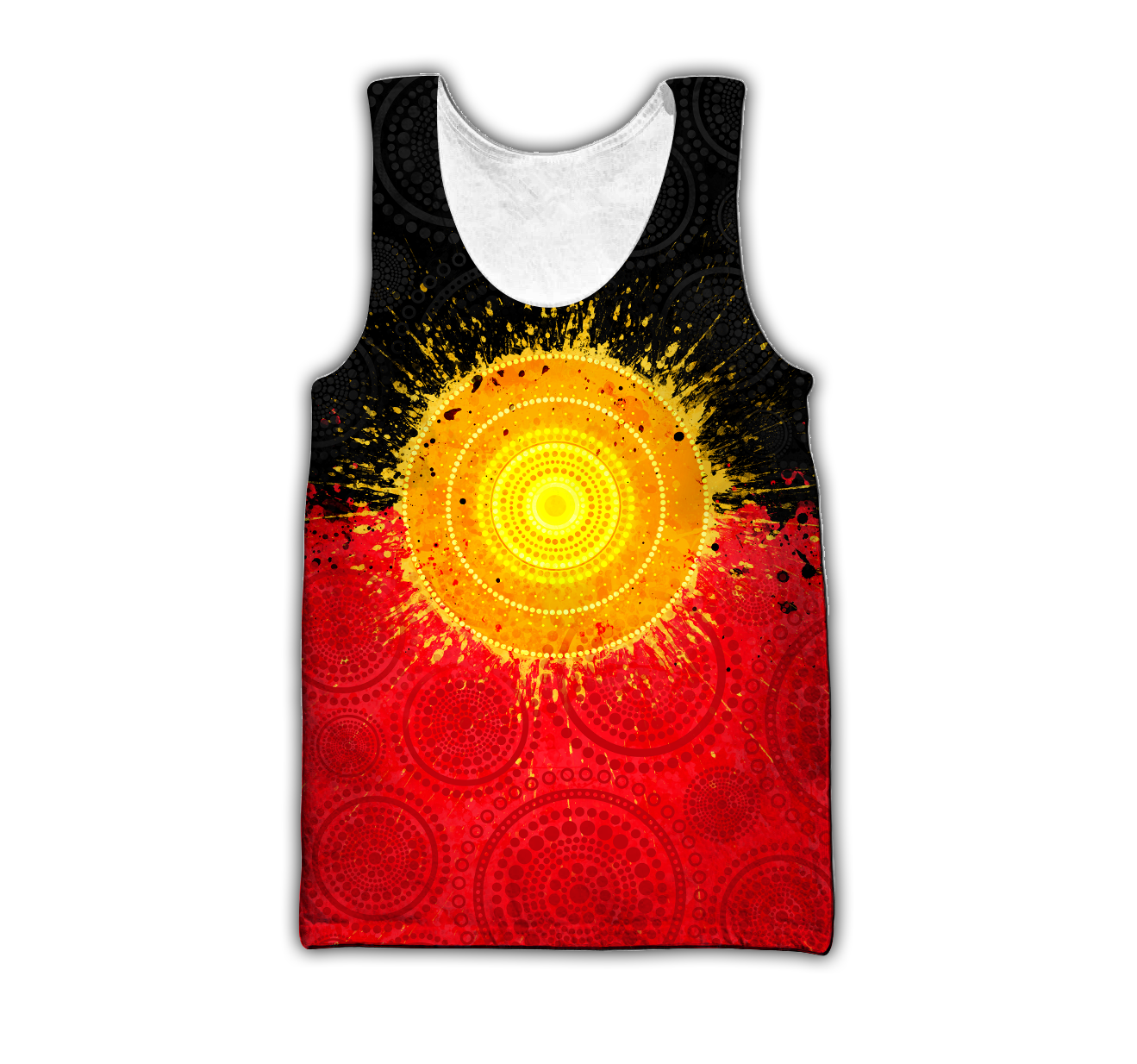 Tmarc Tee Aboriginal Flag Indigenous Sun Painting Art 3D design shirts
