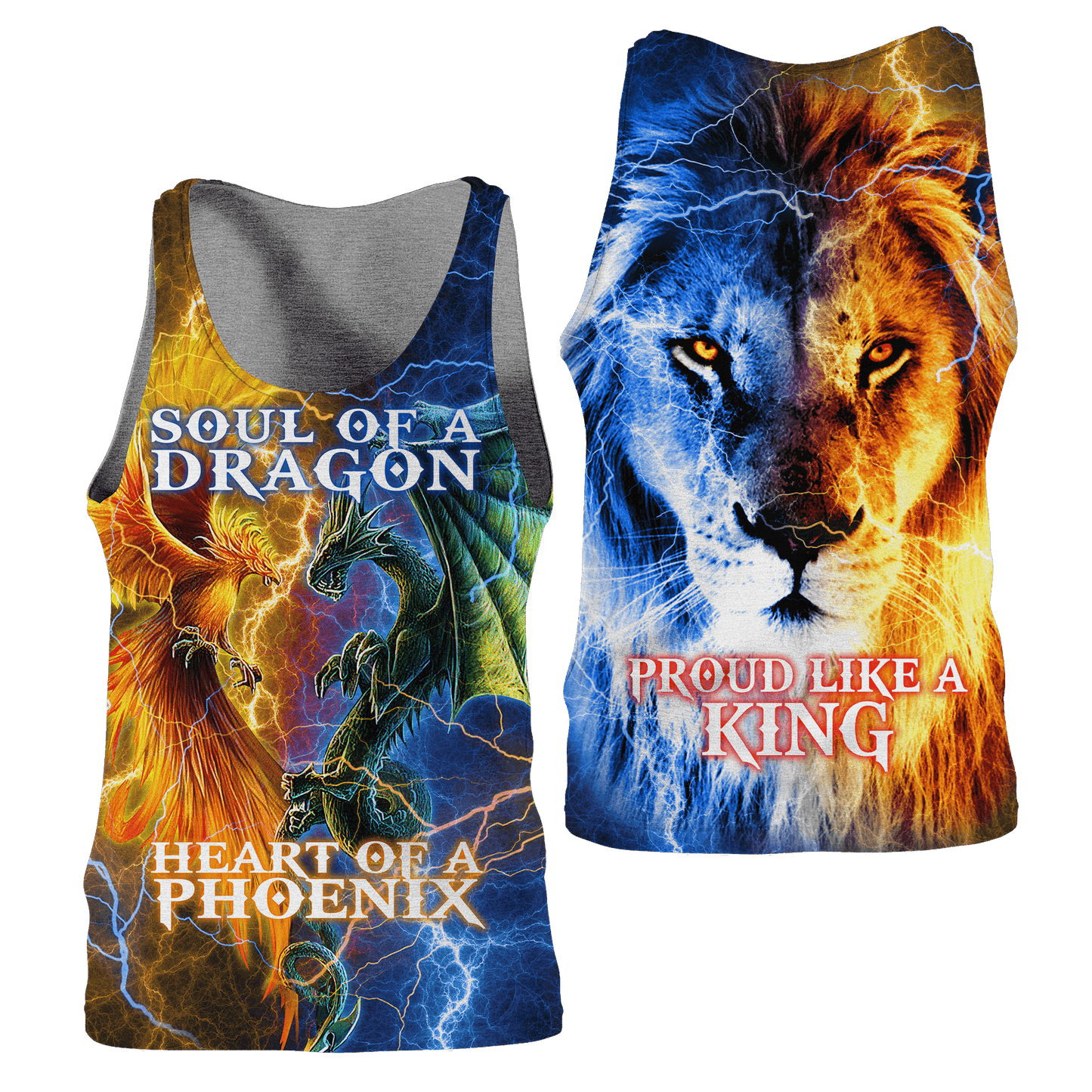 The Power Of Three Souls Dragon Phoenix Lion 3D All Over Printed Unisex Shirts