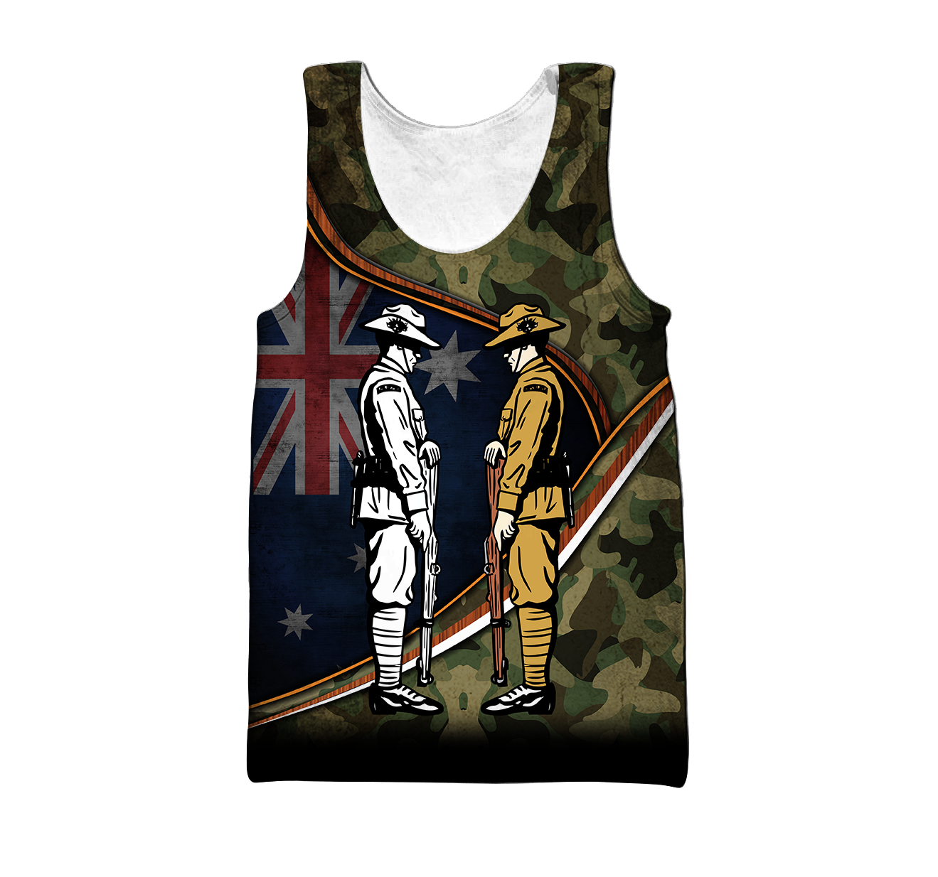 Tmarc Tee Remembrance Soldiers camo Australia and Kiwi 3D print shirts
