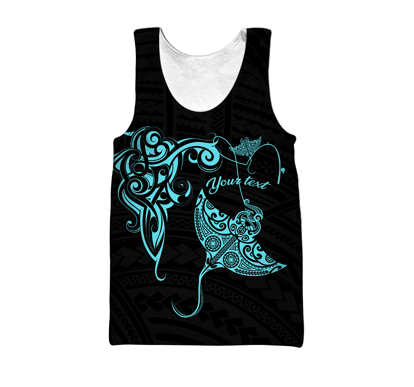 Amazing Polynesian Blue Ray Tattoo Personalized Unisex Deluxe Hoodie ML