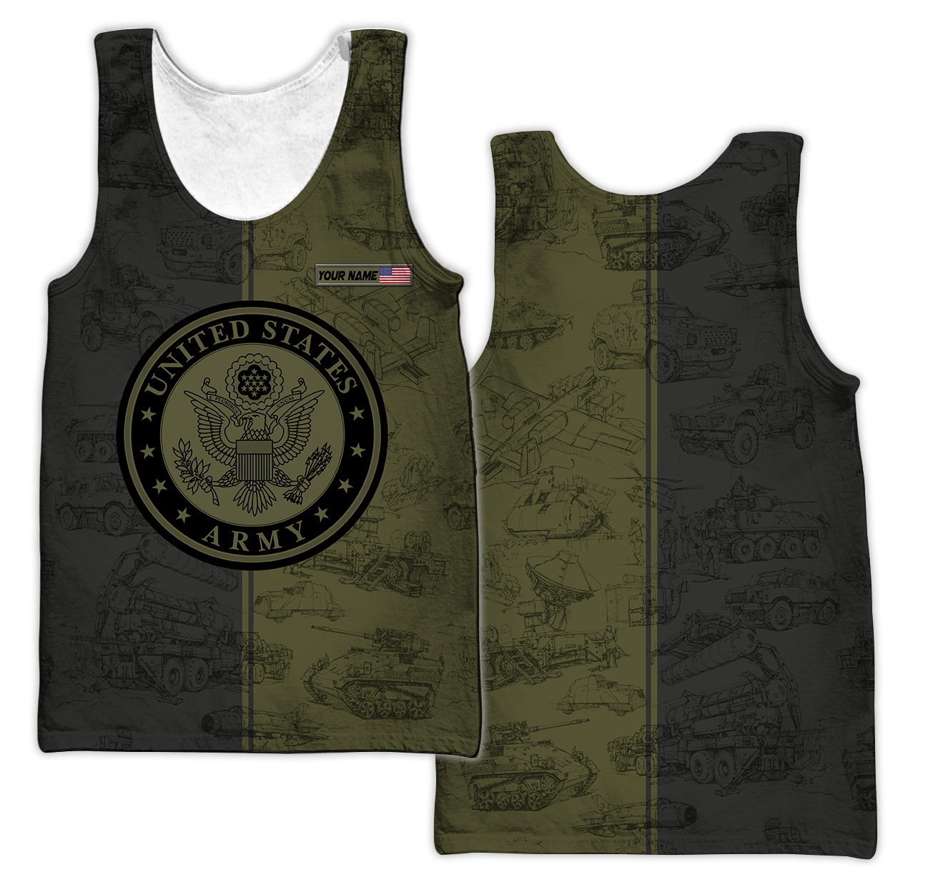 Army Customize Name 3D All Over Printed Shirts TNA27052105