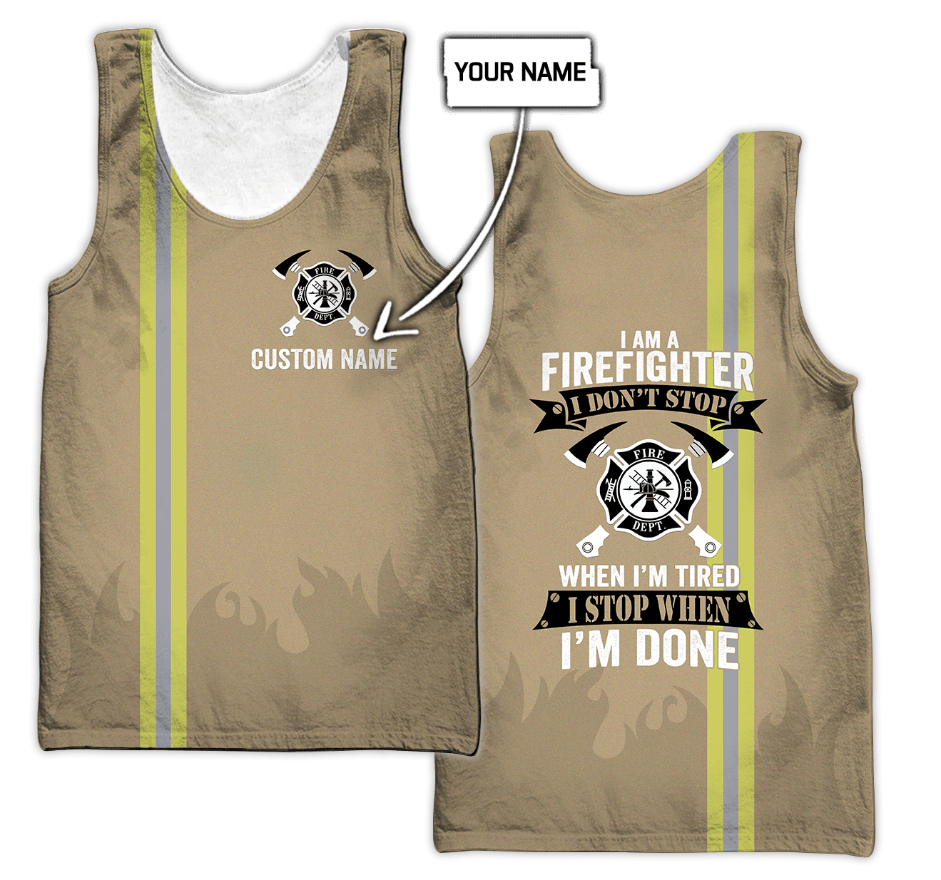 Customize Name Firefighter 3D All Over Printed Unisex Shirts