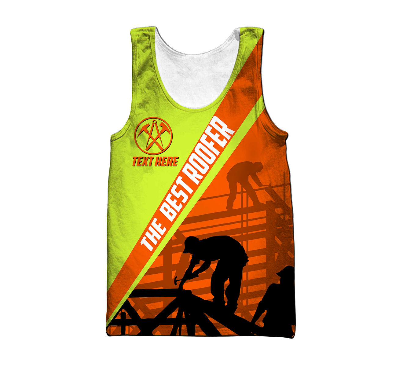 THE BEST ROOFER GREEN AND ORANGE - PERSIONALIZED NAME 3D HOODIE SHIRT