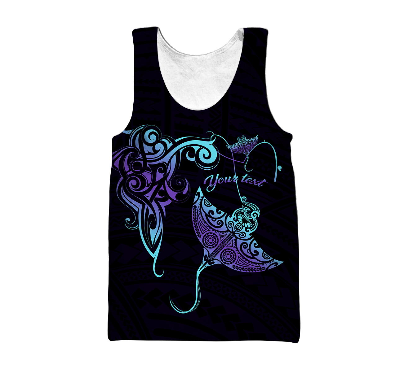 Amazing Polynesian Blue And Purple Ray Tattoo Personalized Unisex Deluxe Hoodie ML