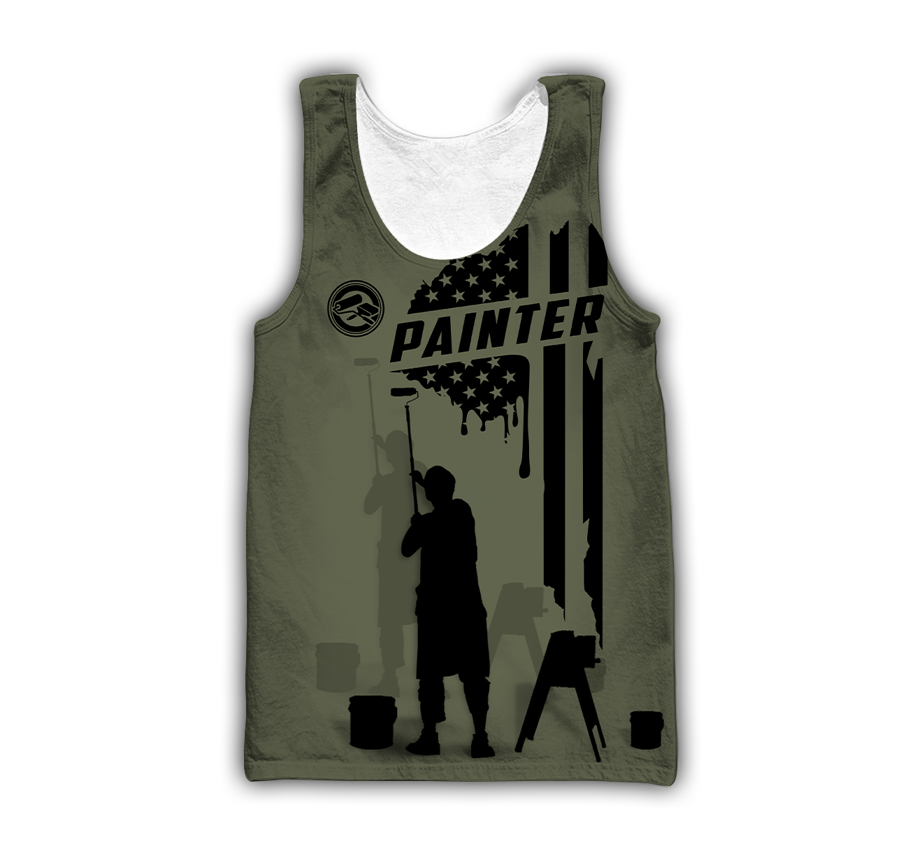 Tmarc Tee Personalized Name American Painter 3D All Over Printed Unisex Shirts Green