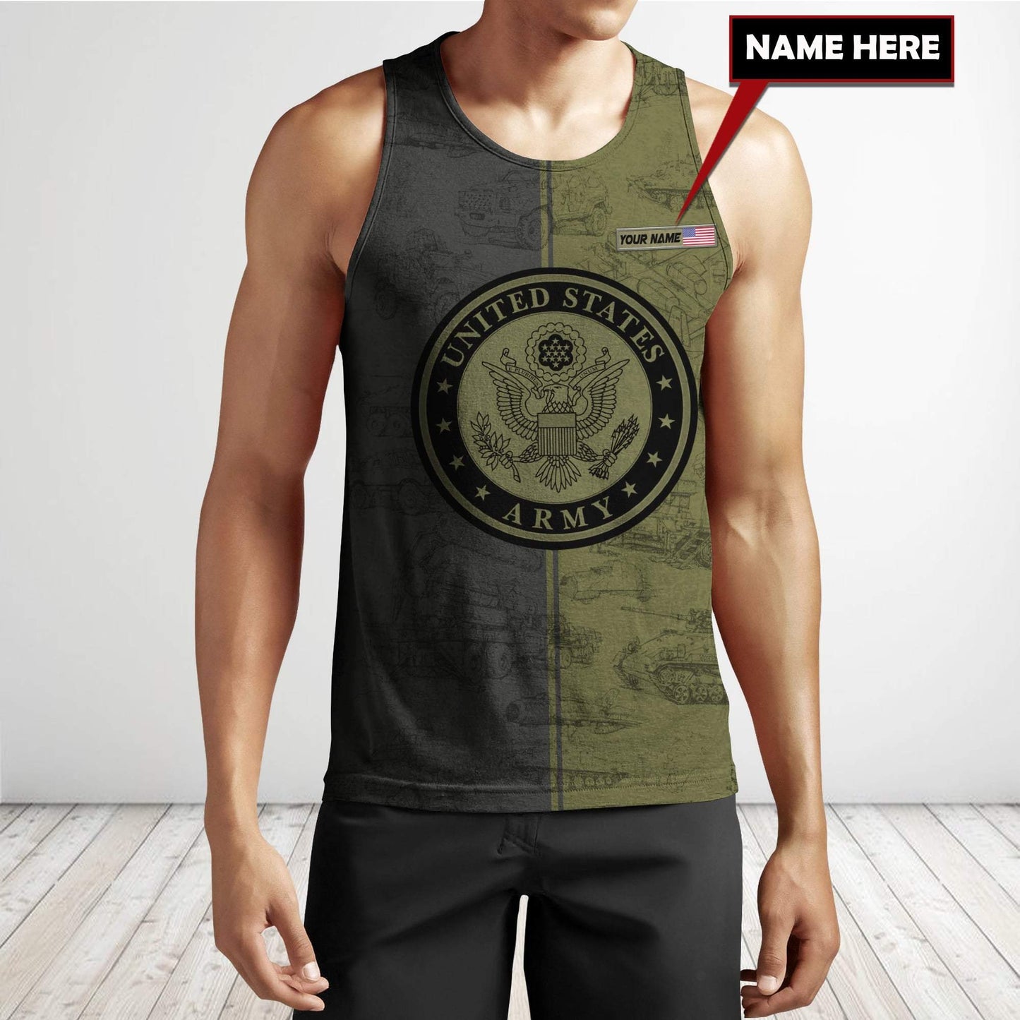 Army Customize Name 3D All Over Printed Shirts TNA27052105