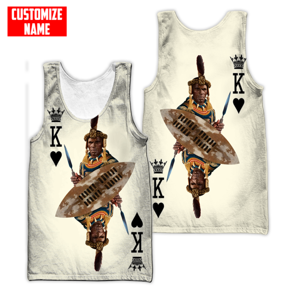 African Culture Black King Zulu Unisex Hoodie ML Personalize Name