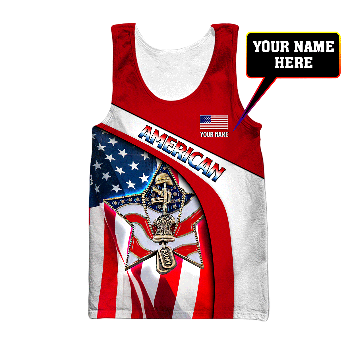 American Army Personalize 3D All Over Hoodie