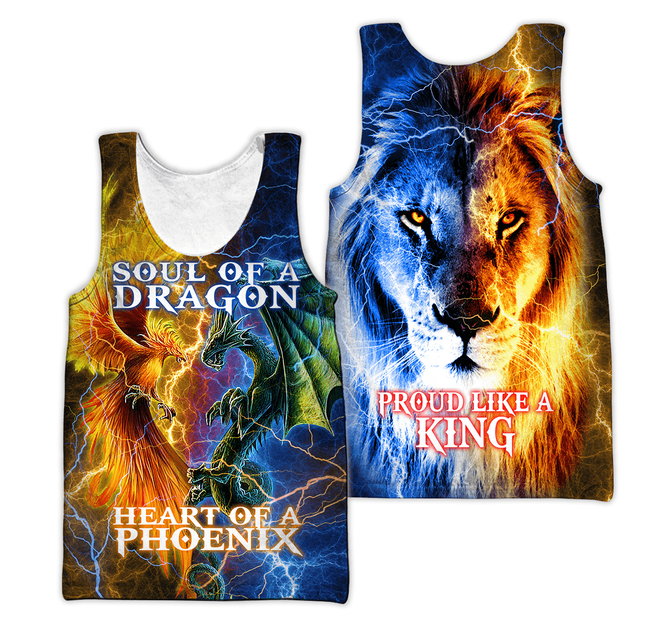 The Power Of Three Souls Dragon Phoenix Lion 3D All Over Printed Unisex Shirts