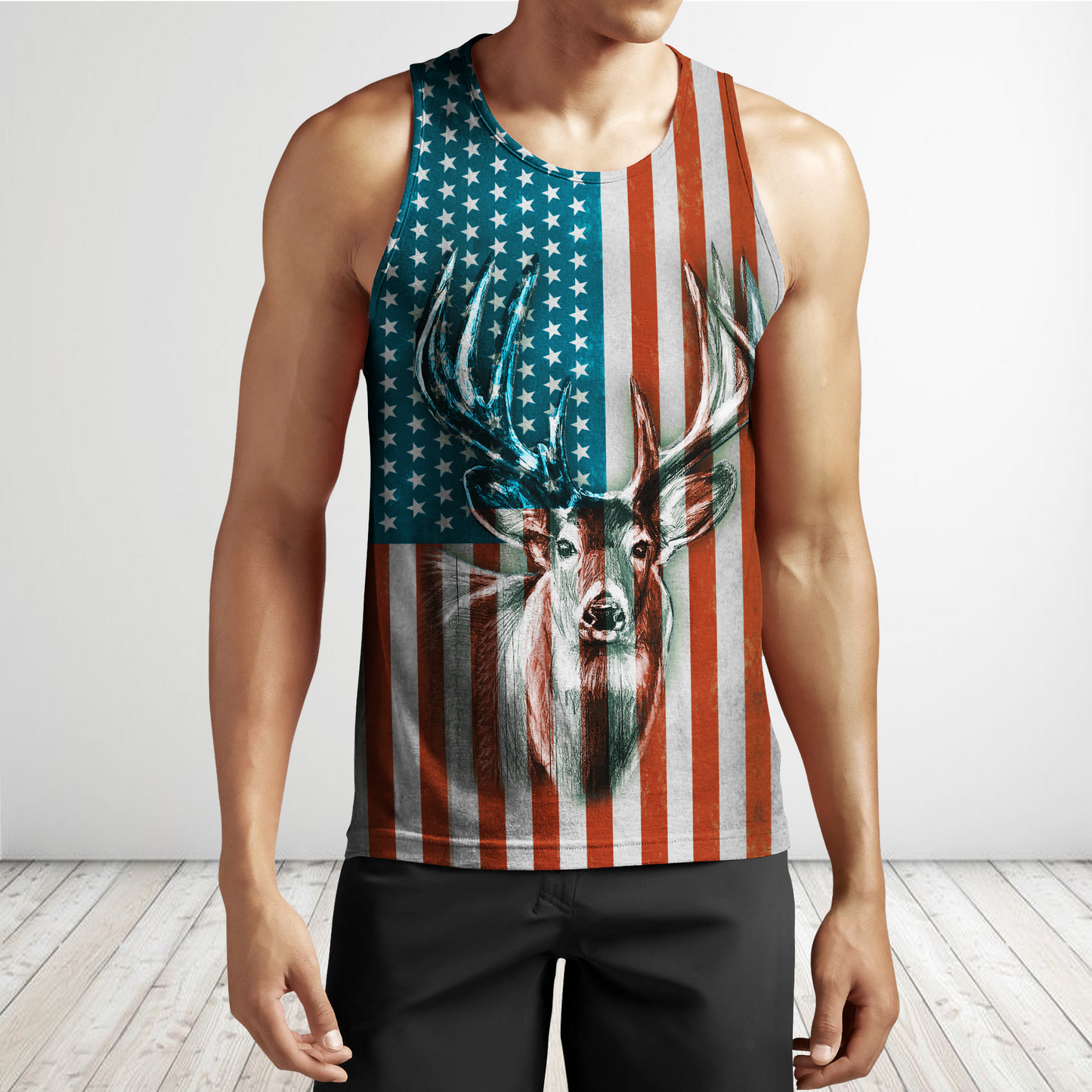 US Deer Persionalized Name 3D All Over Printed Shirts