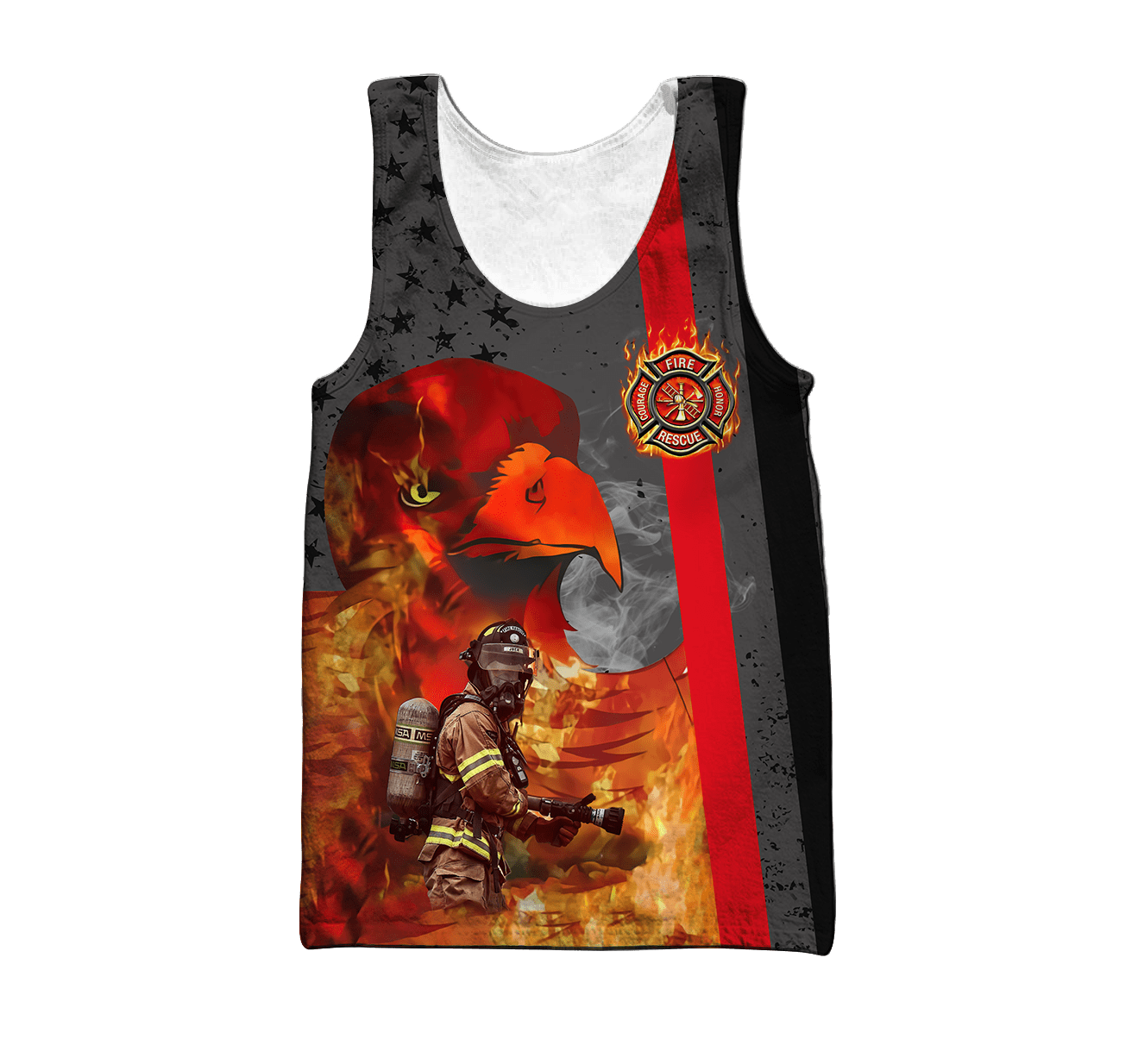 Customize Name Firefighter 3D All Over Printed Unisex Shirts