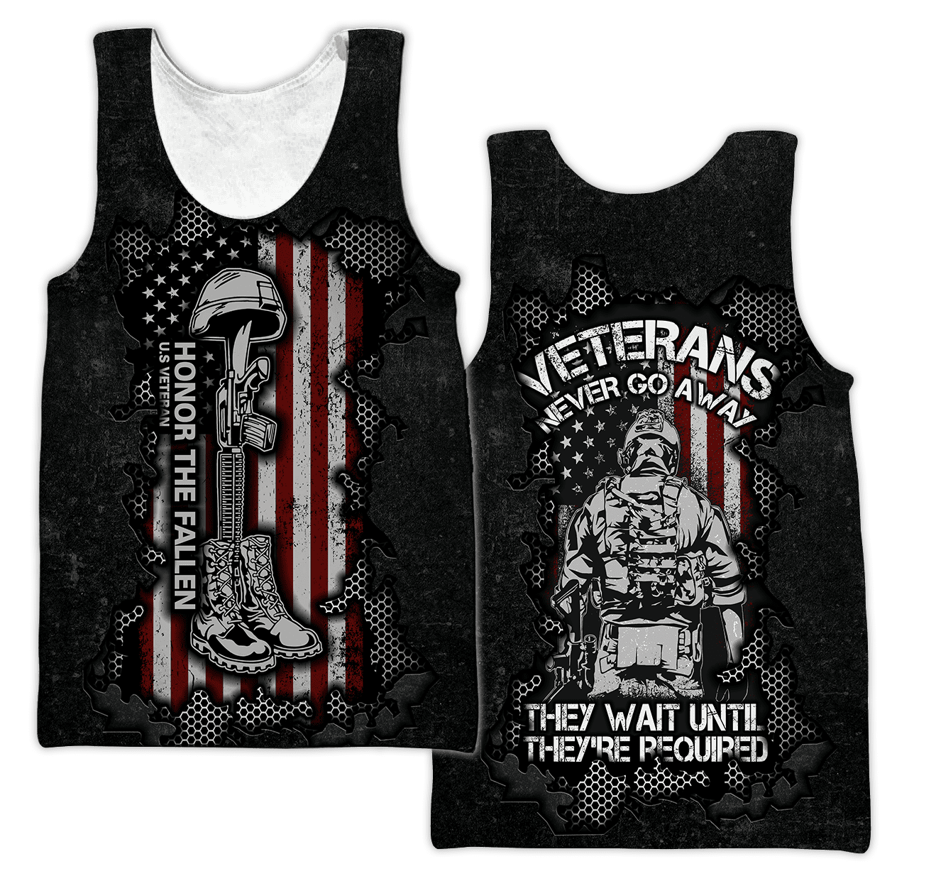 US Veteran never go away 3d printed shirts Proud Military