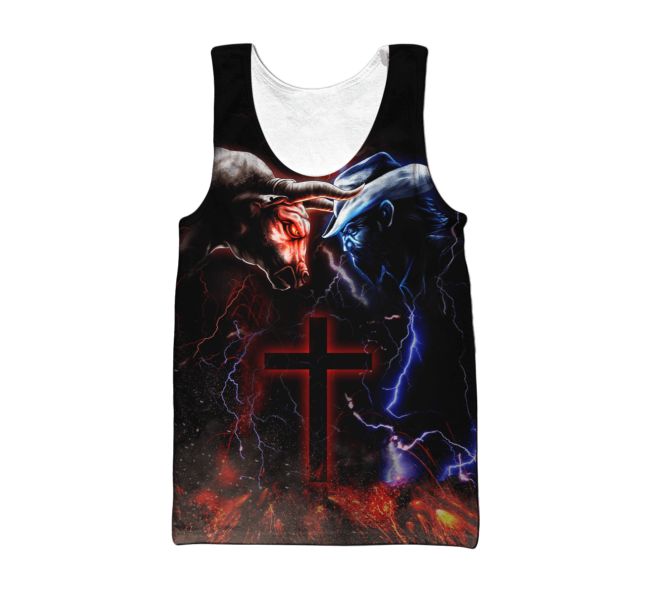 Tmarc Tee Bull Riding Red Blue Fight Cross 3D All Over Printed Unisex Shirts