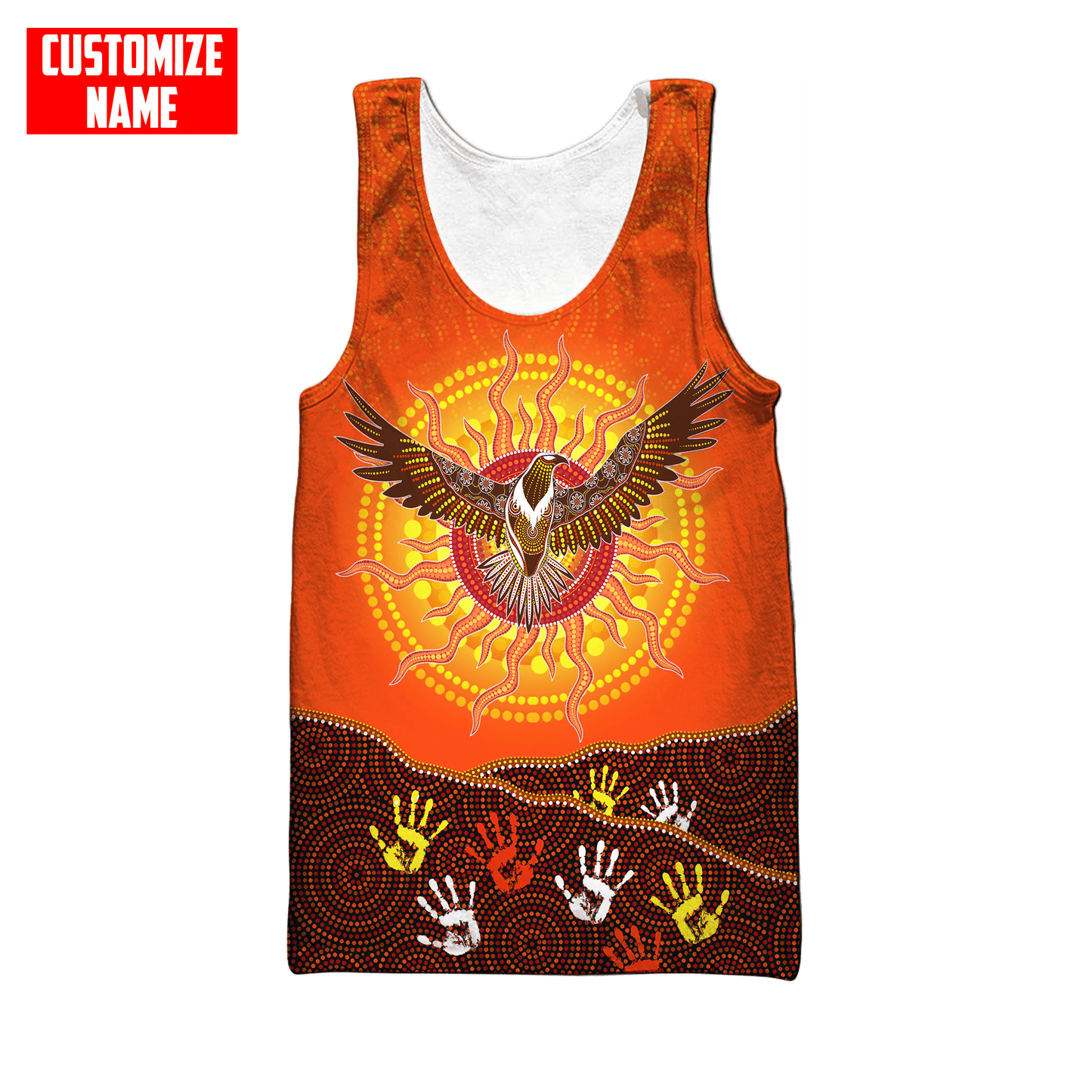 Aboriginal Eagle Flying into Sunset Custom Name 3D Printed Shirts