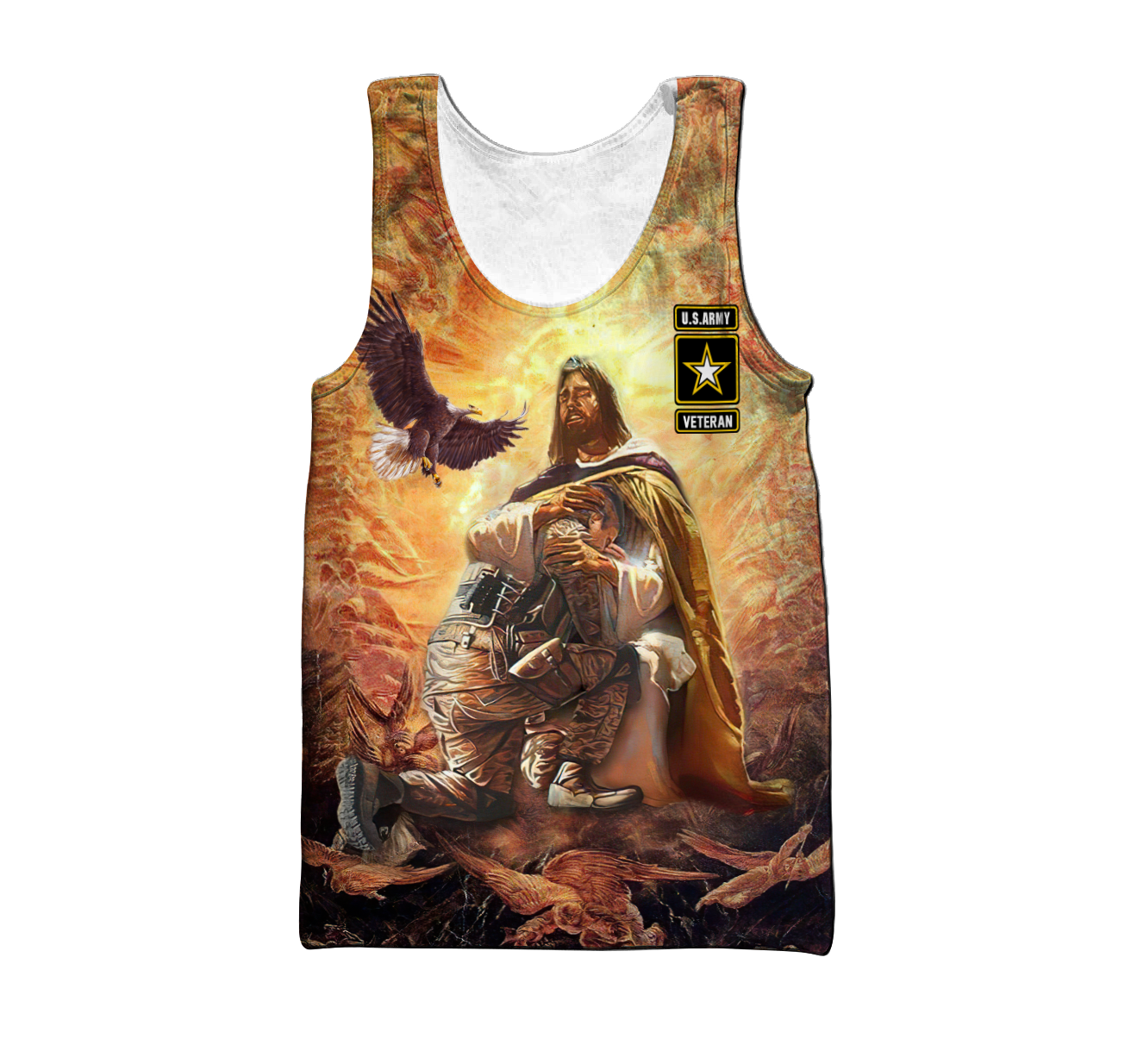 US Army Veteran Jesus 3D All Over Printed Unisex Shirts