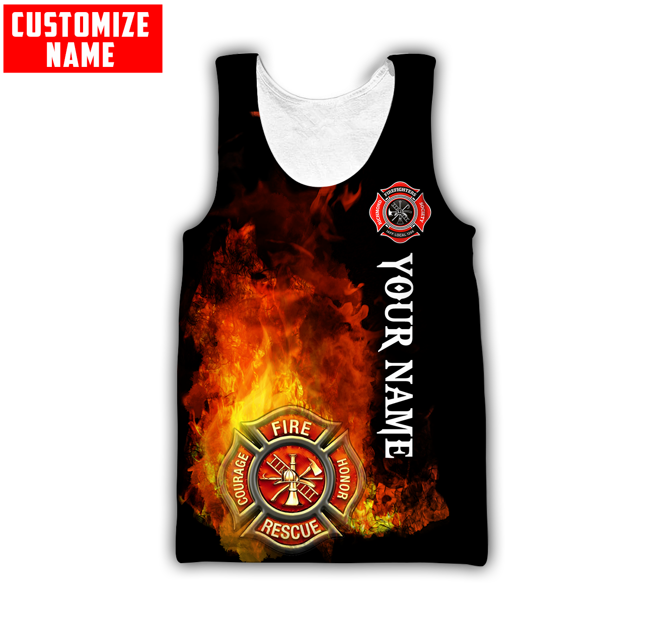 Customize Name Firefighter 3D All Over Printed Unisex Shirts