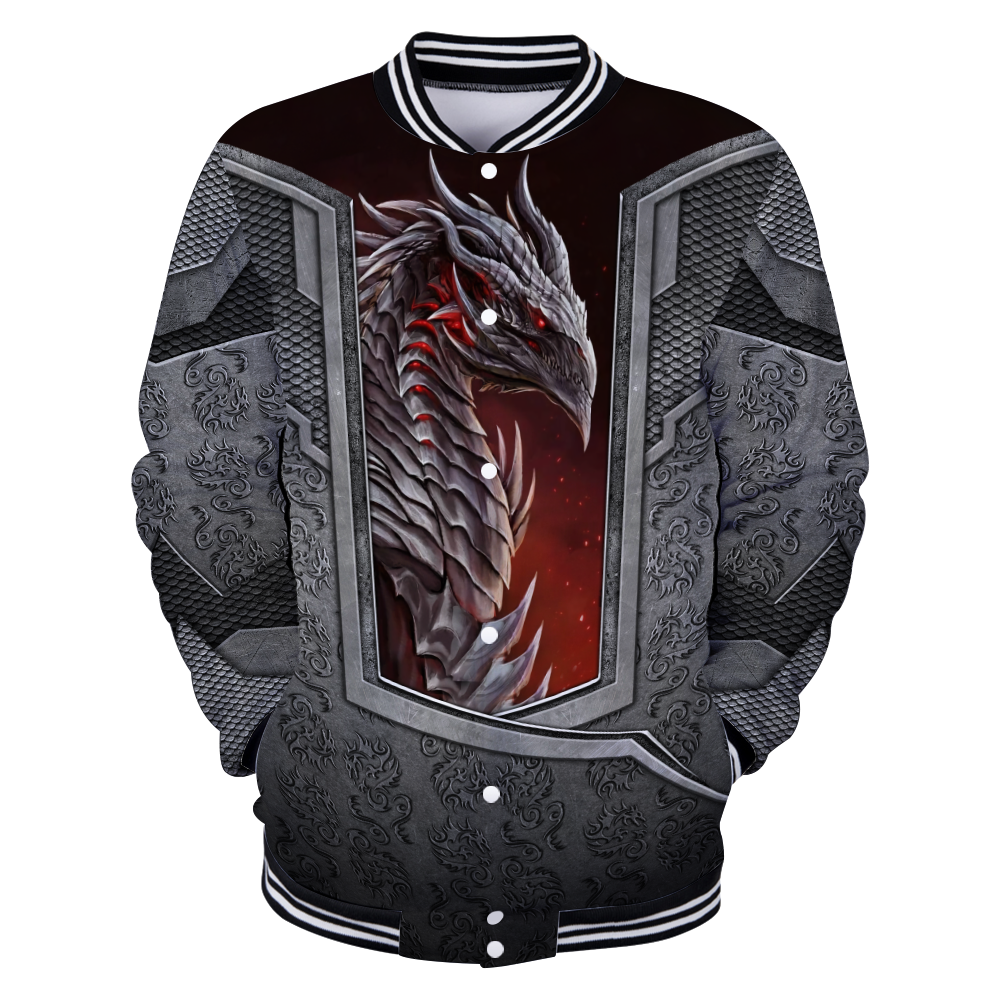 3D Tattoo and Dungeon Dragon Hoodie HAC020109-Apparel-NM-Baseball jacket-S-Vibe Cosy™