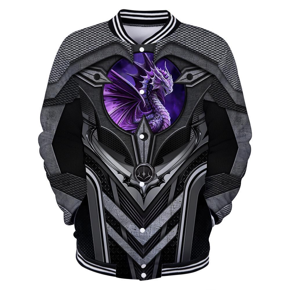 3D Tattoo and Dungeon Dragon Hoodie HAC91202-Apparel-NM-Baseball jacket-S-Vibe Cosy™
