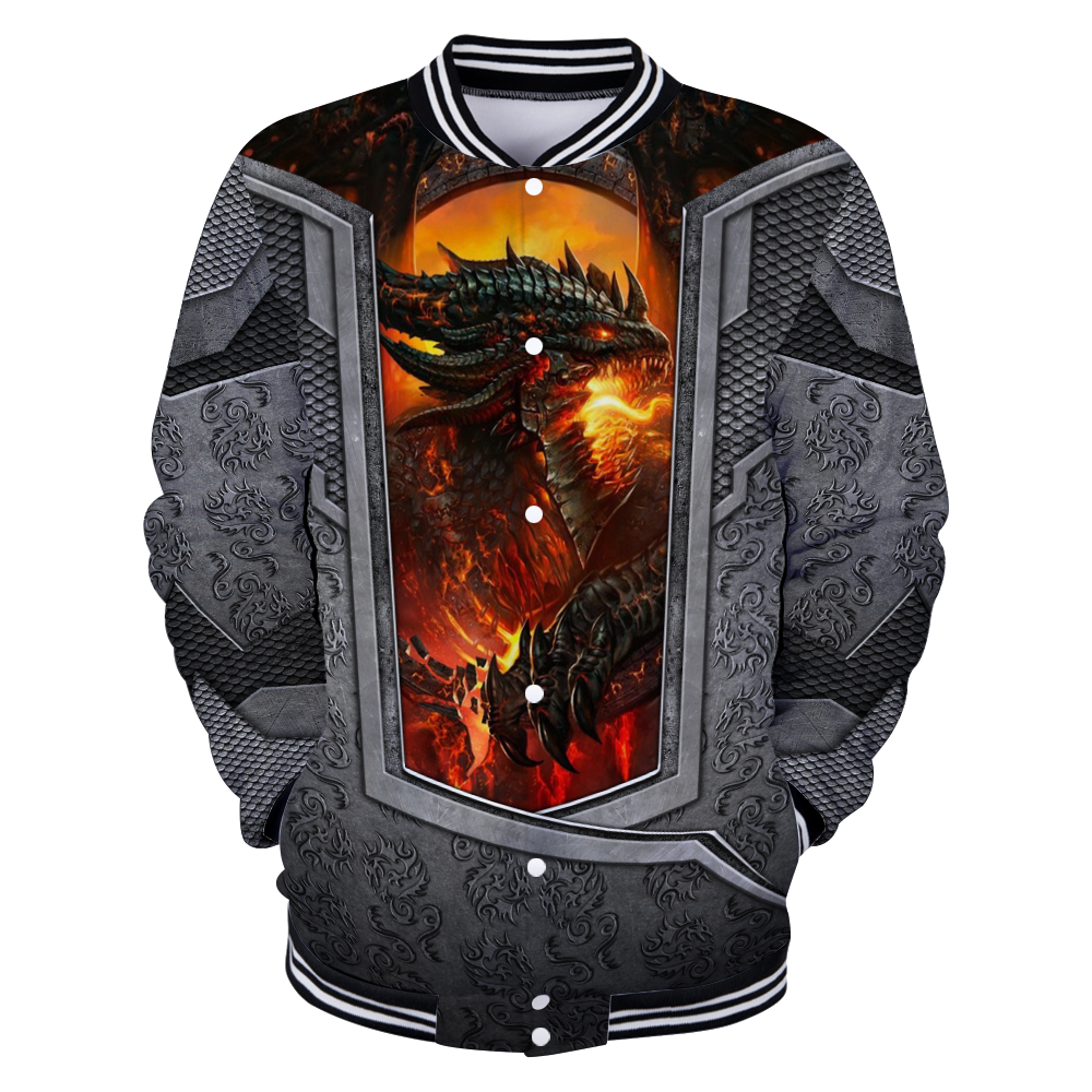 3D Tattoo and Dungeon Dragon Hoodie HAC020115-Apparel-NM-Baseball jacket-S-Vibe Cosy™