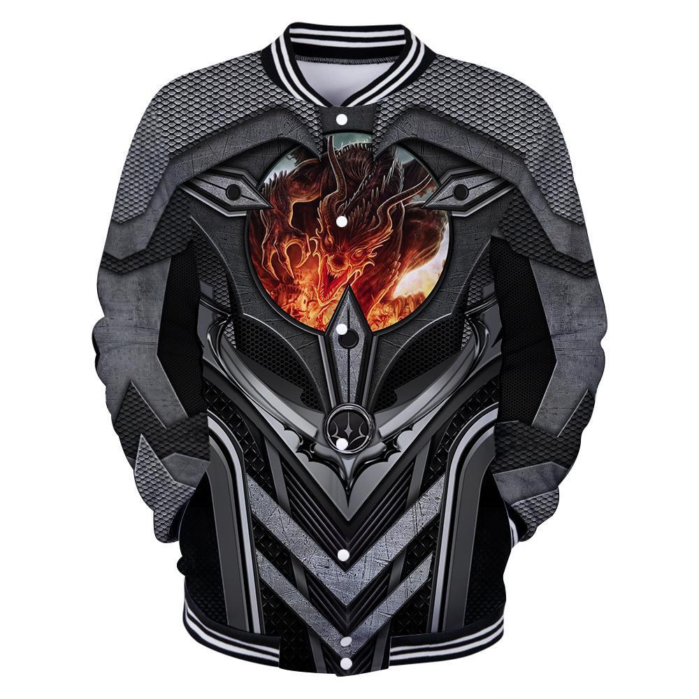 3D Tattoo and Dungeon Dragon Hoodie HAC101201-Apparel-NM-Baseball jacket-S-Vibe Cosy™