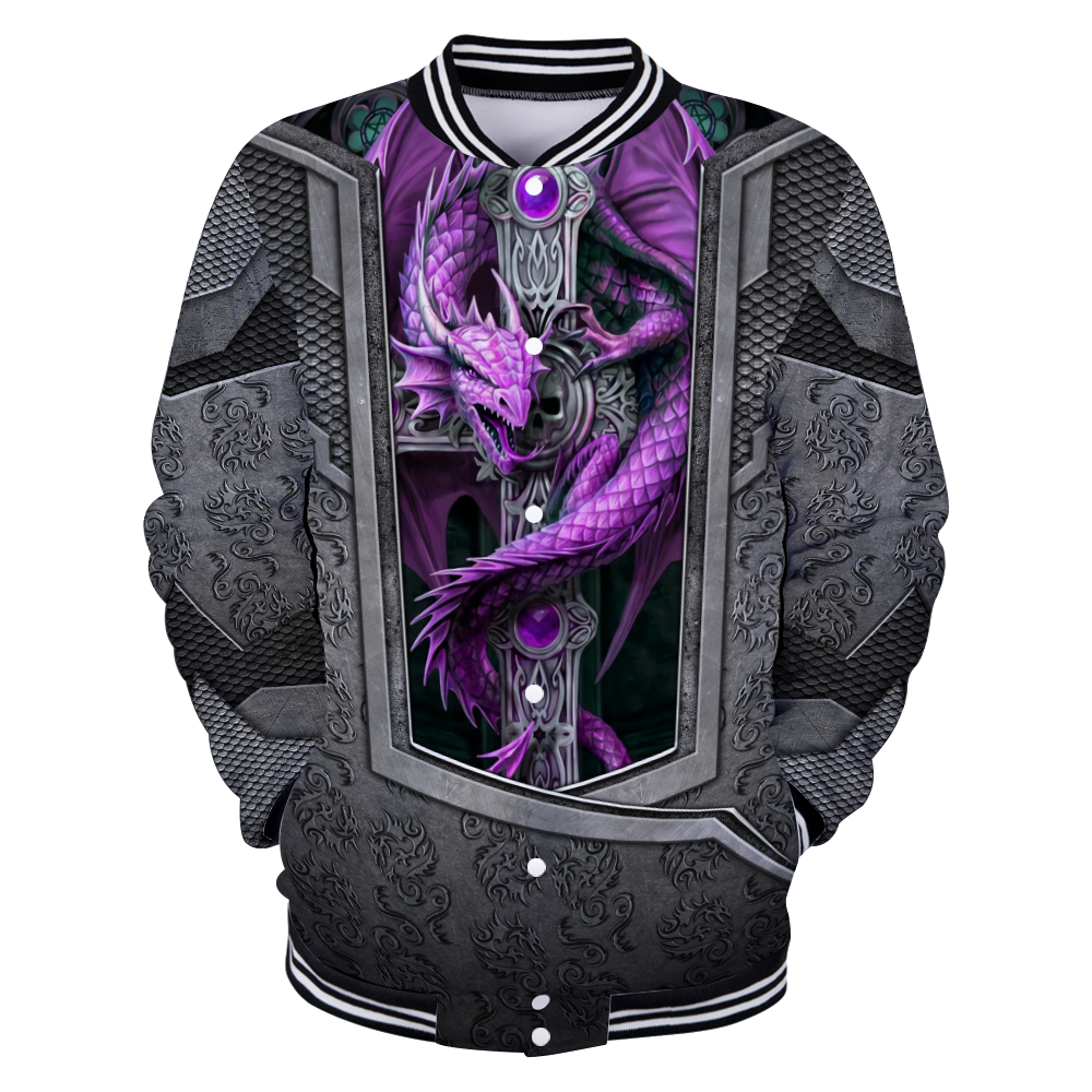 3D Tattoo and Dungeon Dragon Hoodie HAC27121-Apparel-NM-Baseball jacket-S-Vibe Cosy™