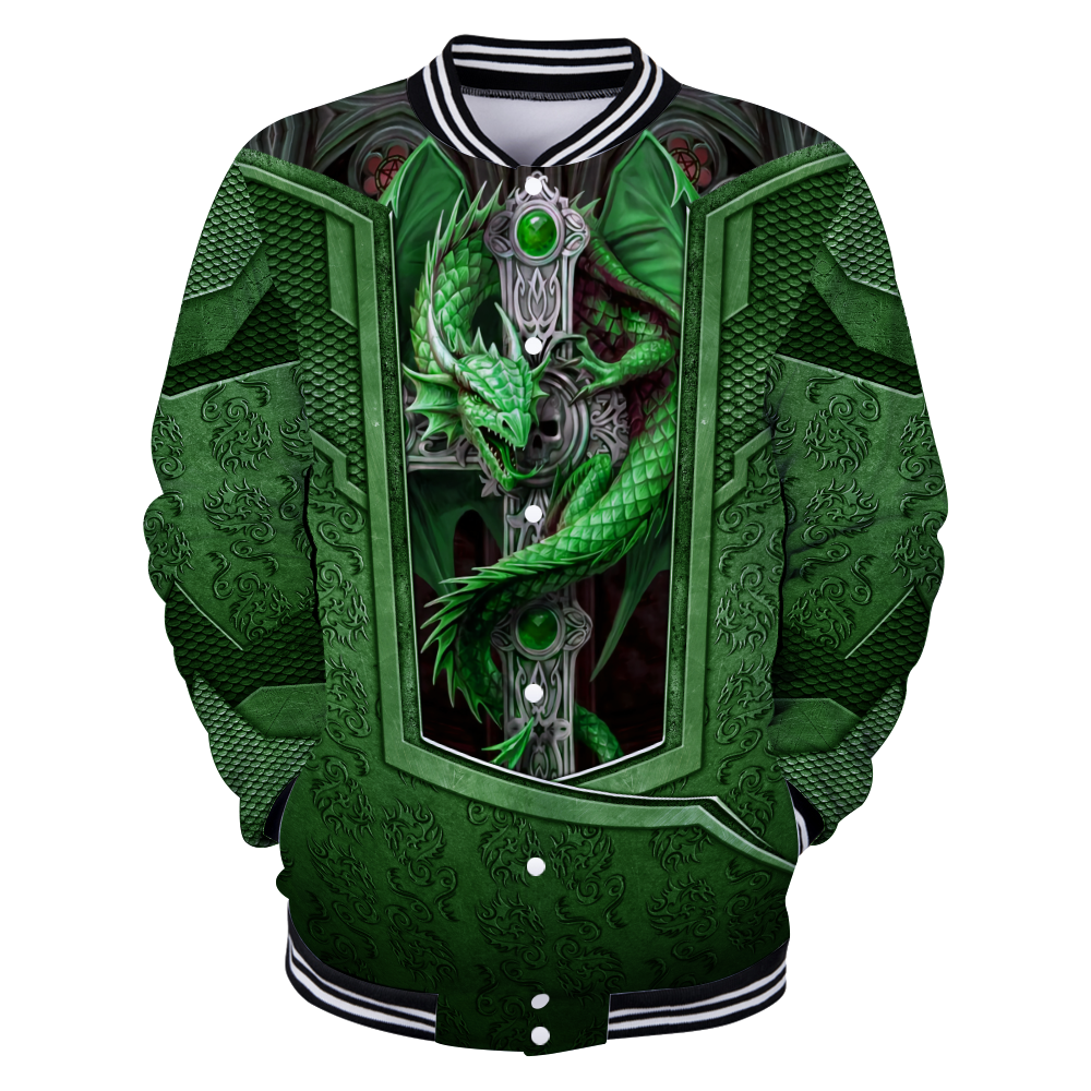 3D Tattoo and Dungeon Dragon Hoodie HAC27124-Apparel-NM-Baseball jacket-S-Vibe Cosy™