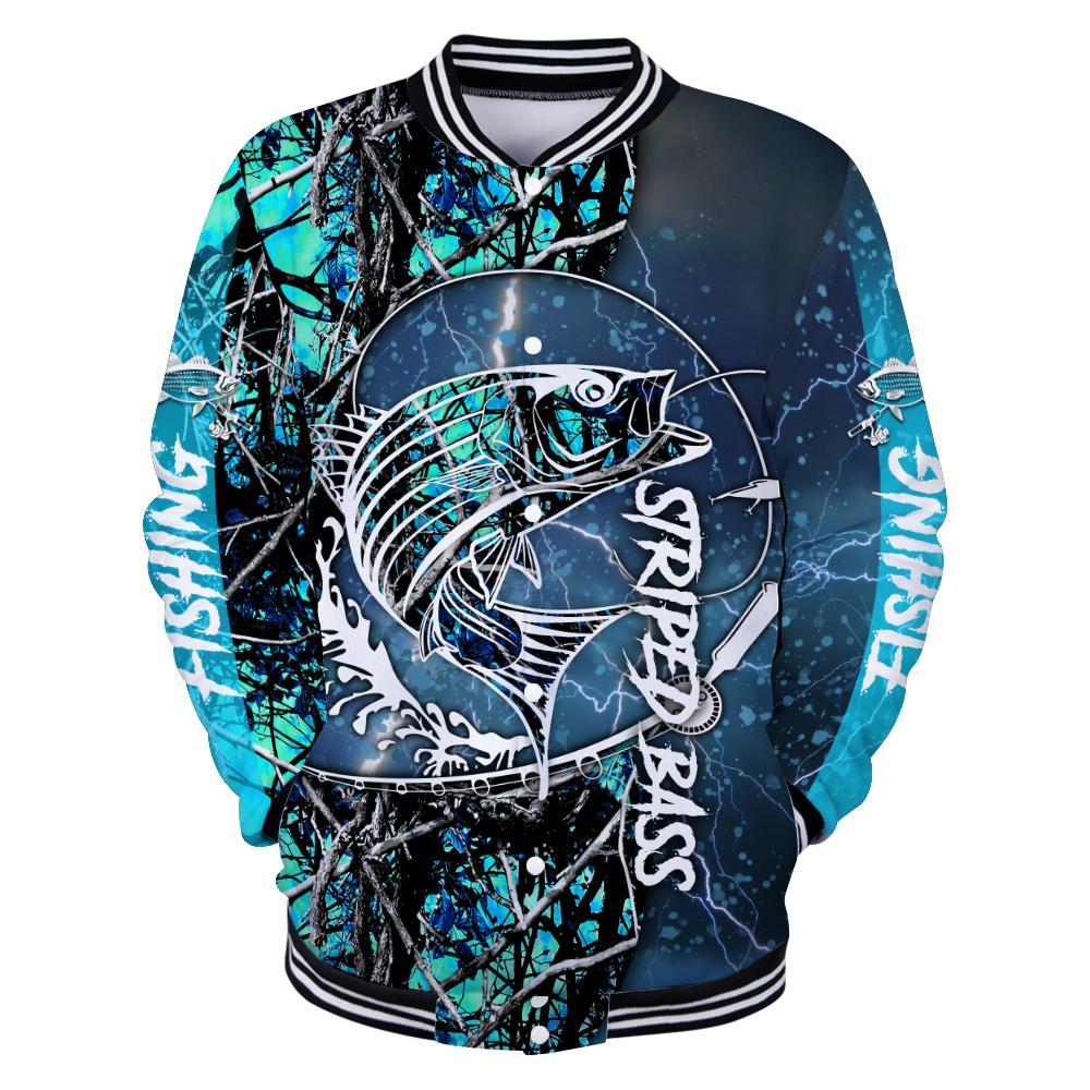 Striped Bass Fishing water camo all over printed shirts for men and women
