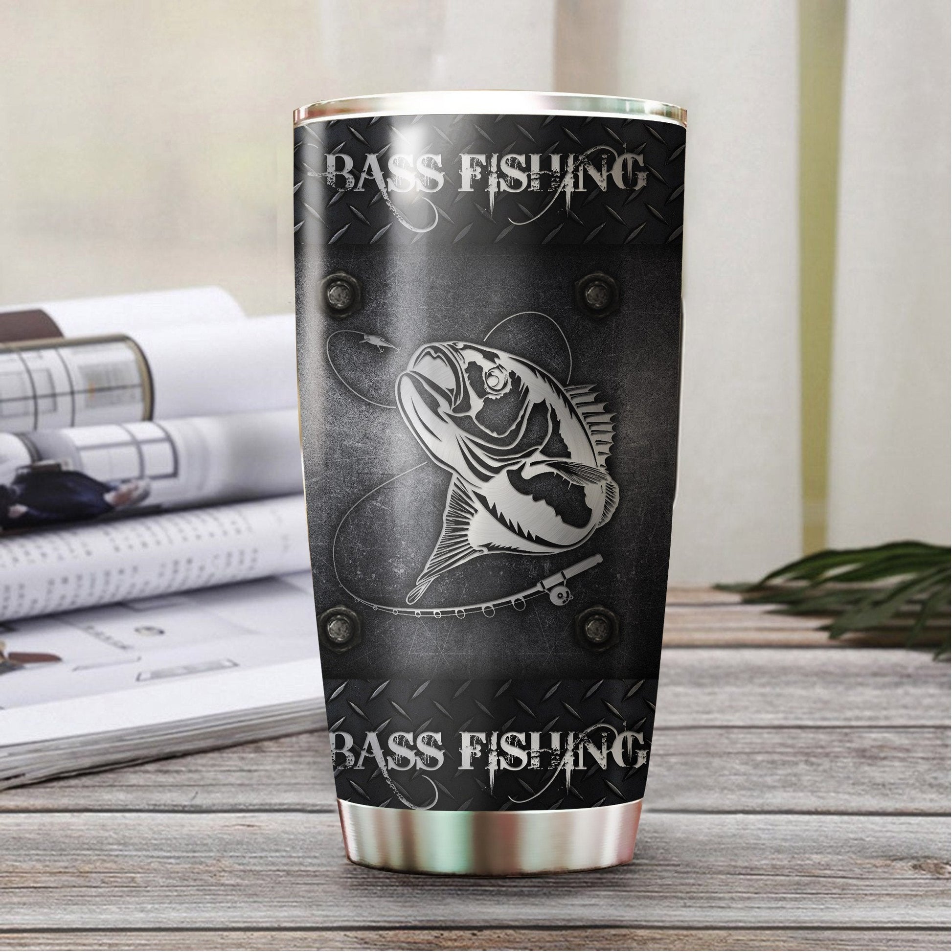 Bass Fishing Metal Stainless Steel Tumbler 20 Oz HC27506 - Amaze Style™-Tumbler