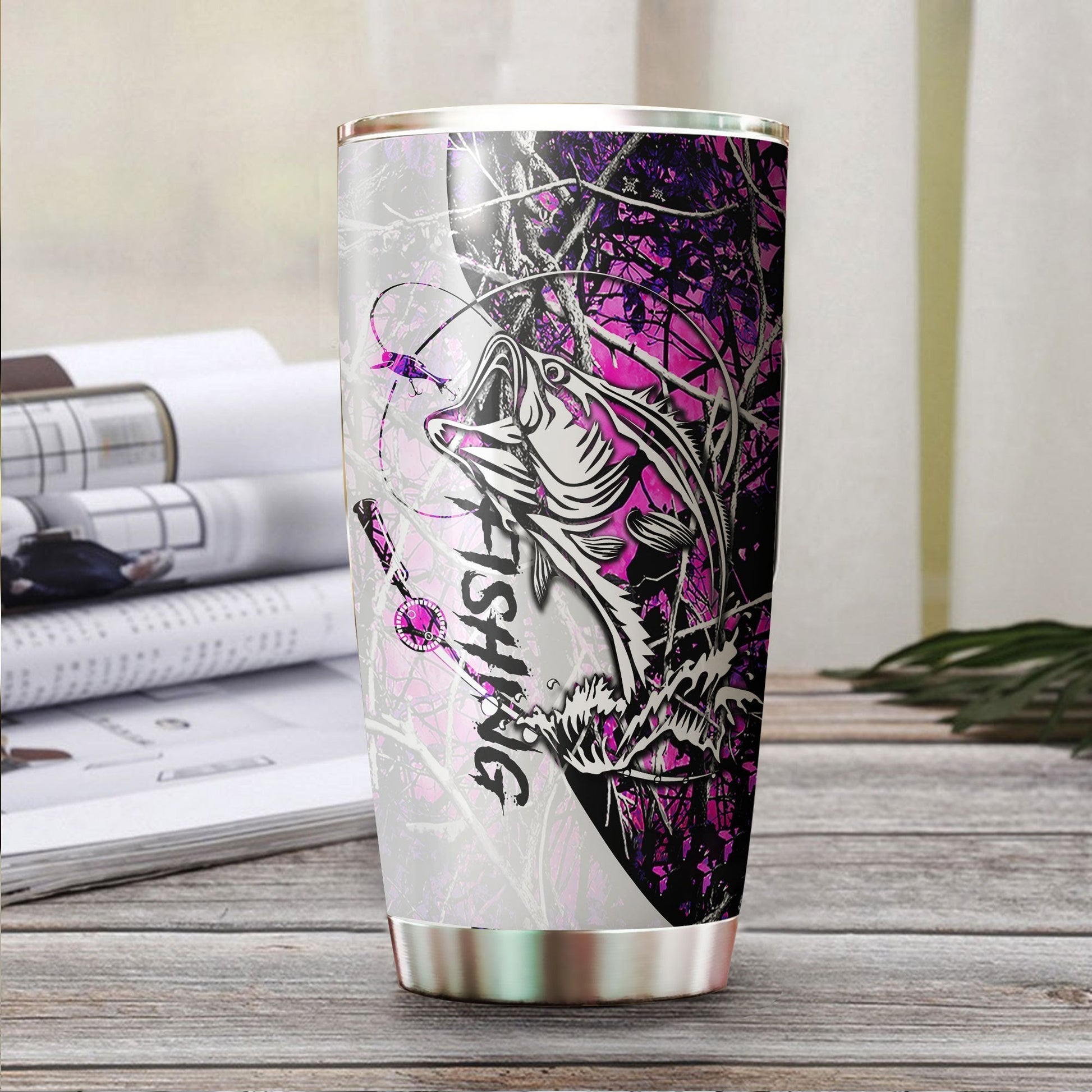 Bass Fishing Country Girl Camo Stainless Steel Tumbler 20 Oz HC27505 - Amaze Style™-Tumbler