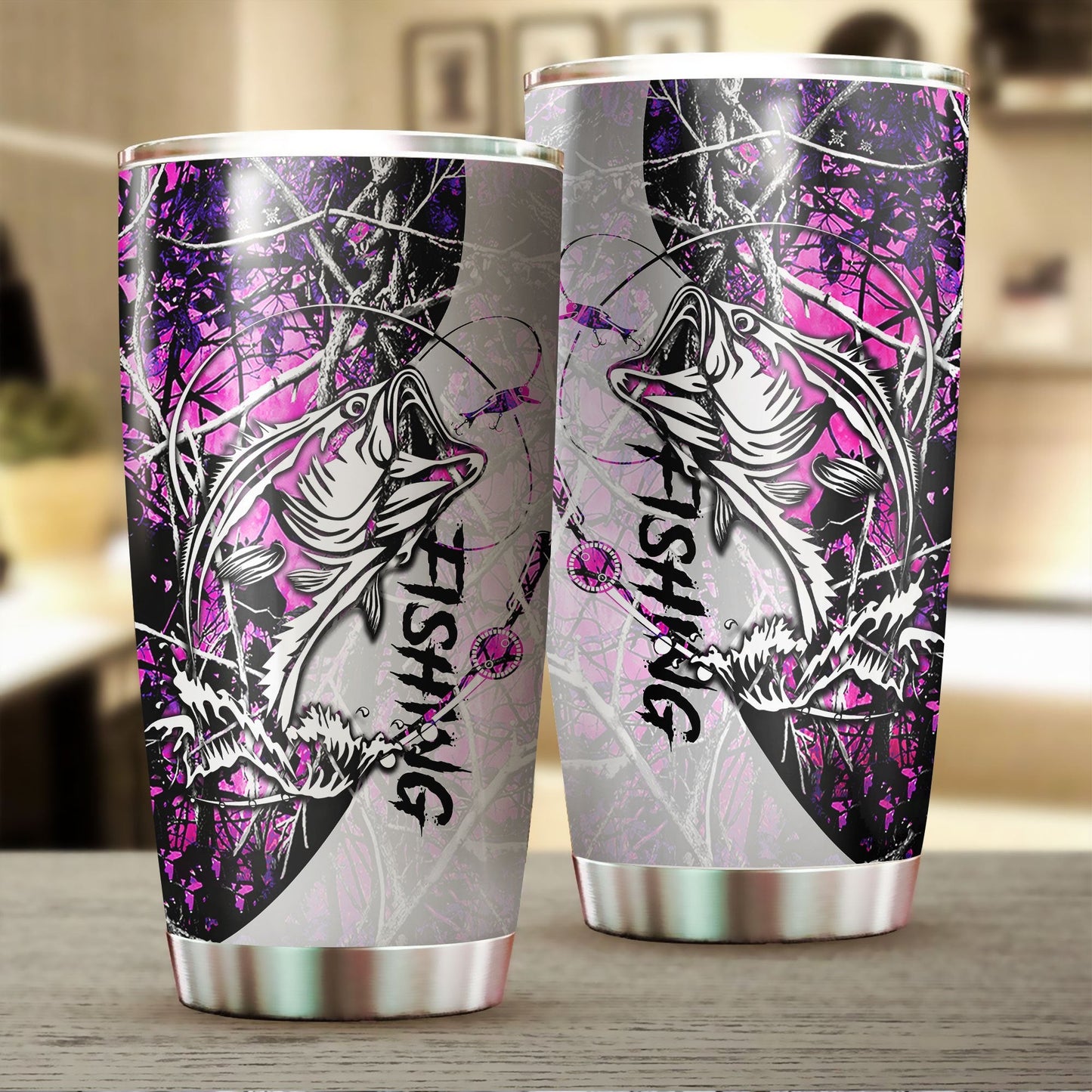 Bass Fishing Country Girl Camo Stainless Steel Tumbler 20 Oz HC27505 - Amaze Style™-Tumbler