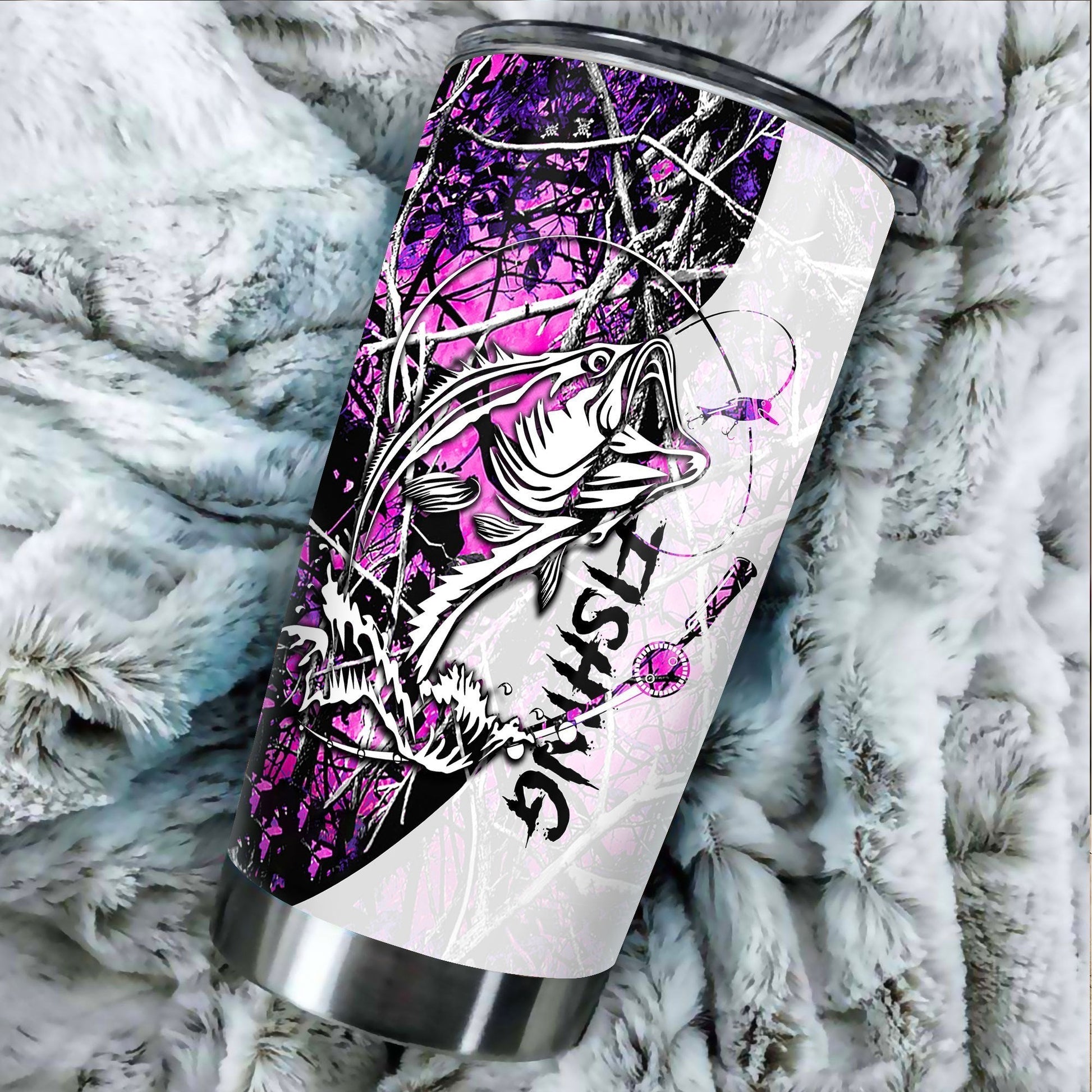 Bass Fishing Country Girl Camo Stainless Steel Tumbler 20 Oz HC27505 - Amaze Style™-Tumbler