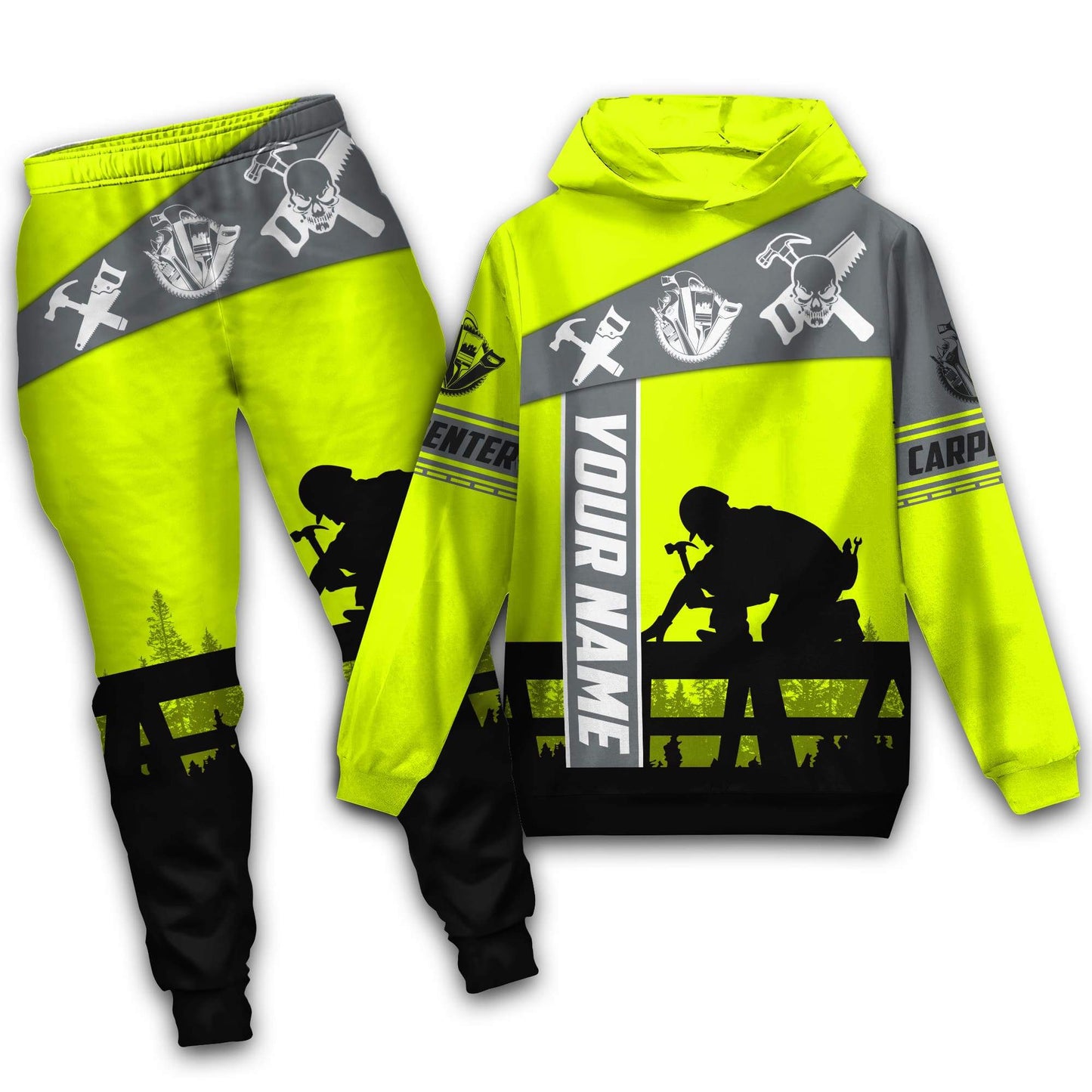 Tmarctee Customized Name Carpenter 3D All Over Printed Combo Hoodie + Sweatpant C11 DA05082103