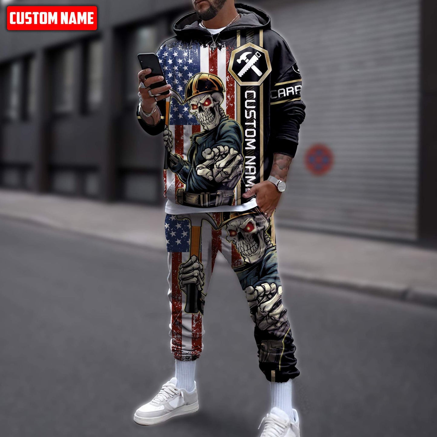 Tmarctee Customized Name Carpenter 3D All Over Printed Combo Hoodie + Sweatpant C12 DD25052103