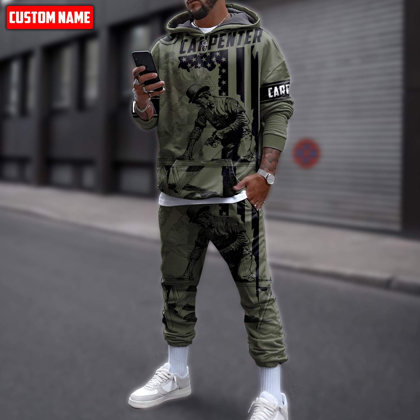 Tmarctee Customized Name Carpenter 3D All Over Printed Combo Hoodie + Sweatpant C14 NTN11092101