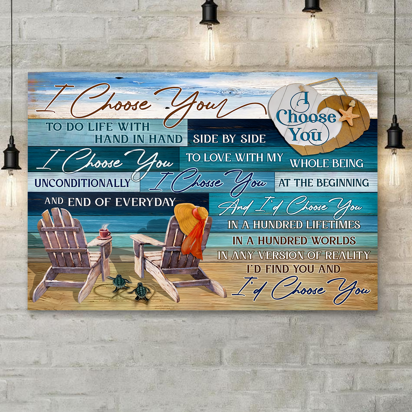 CANVAS - Beach- I choose you- Wedding Anniversary - XT