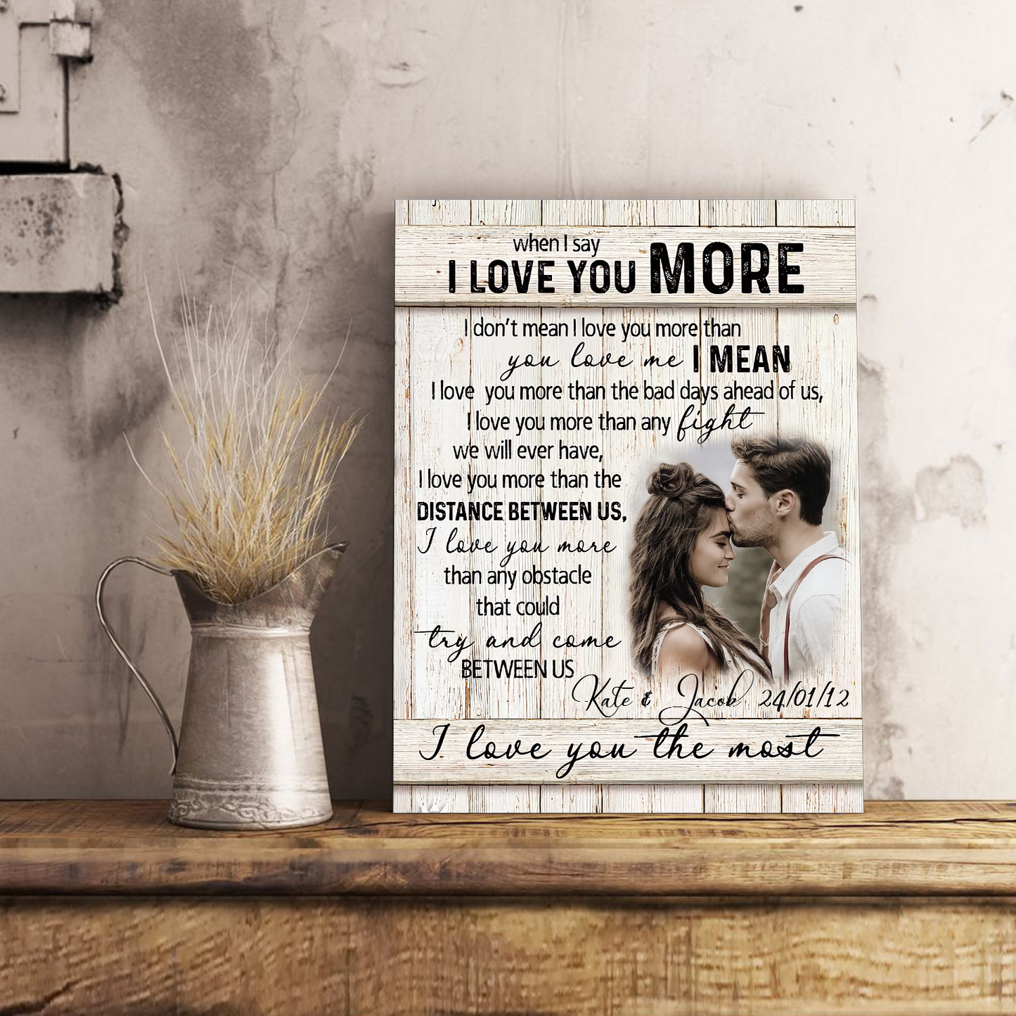 When I Say I Love You More Vertical Canvas Poster Special Gift Home Decor